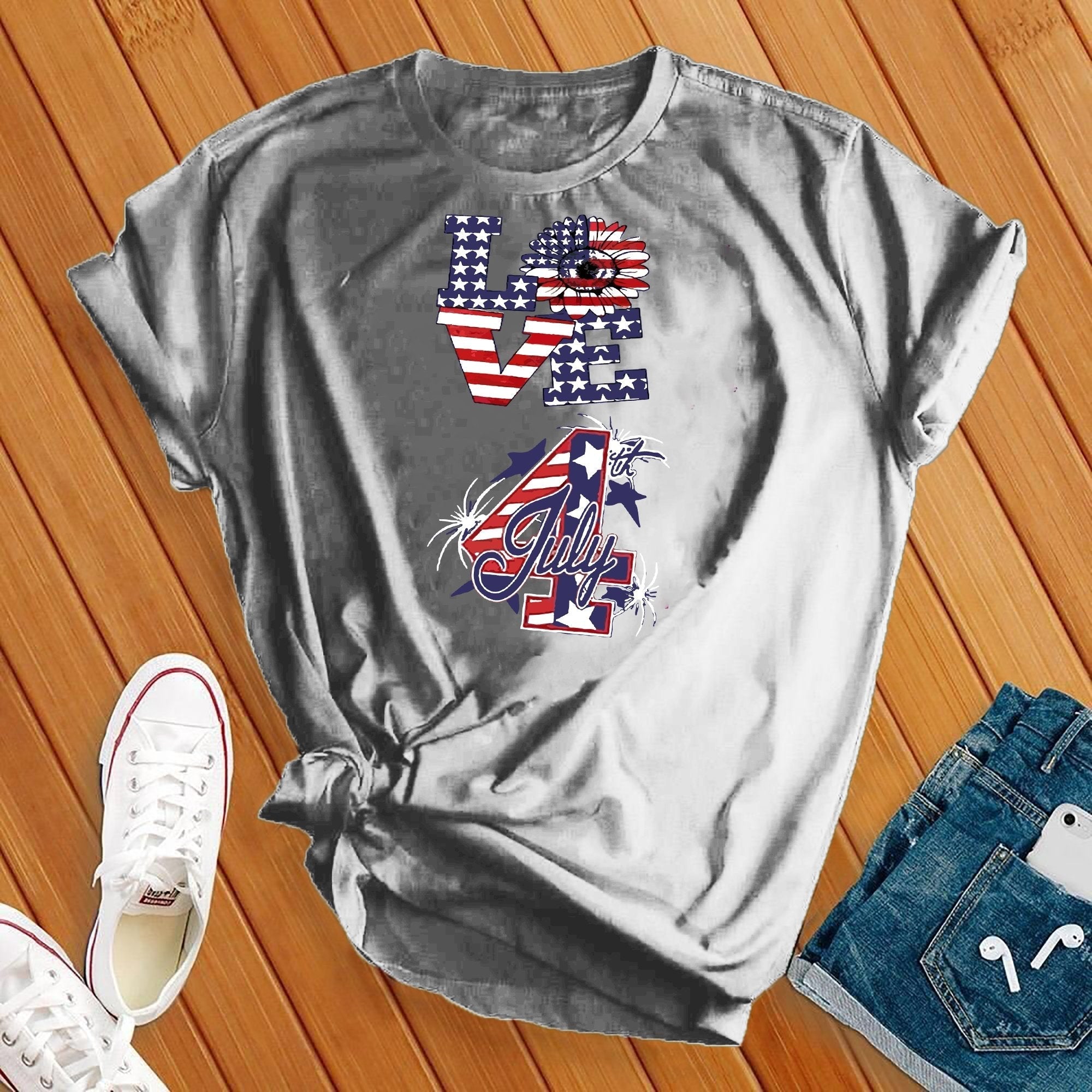 Love 4th Of July Flower Tee - Love Tees