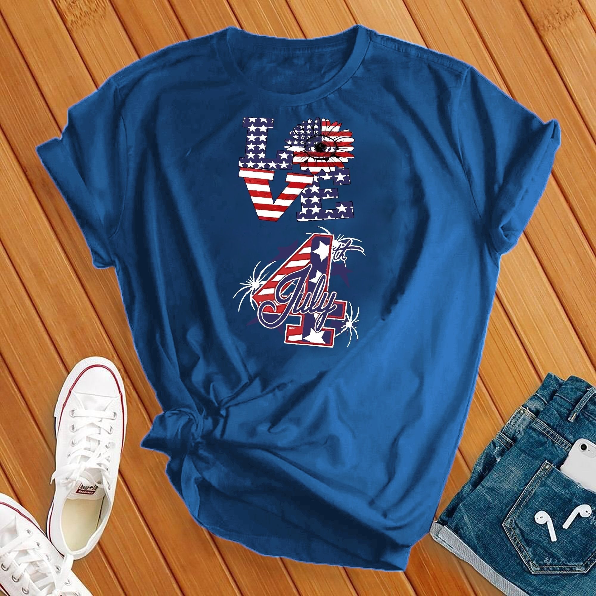 Love 4th Of July Flower Tee - Love Tees