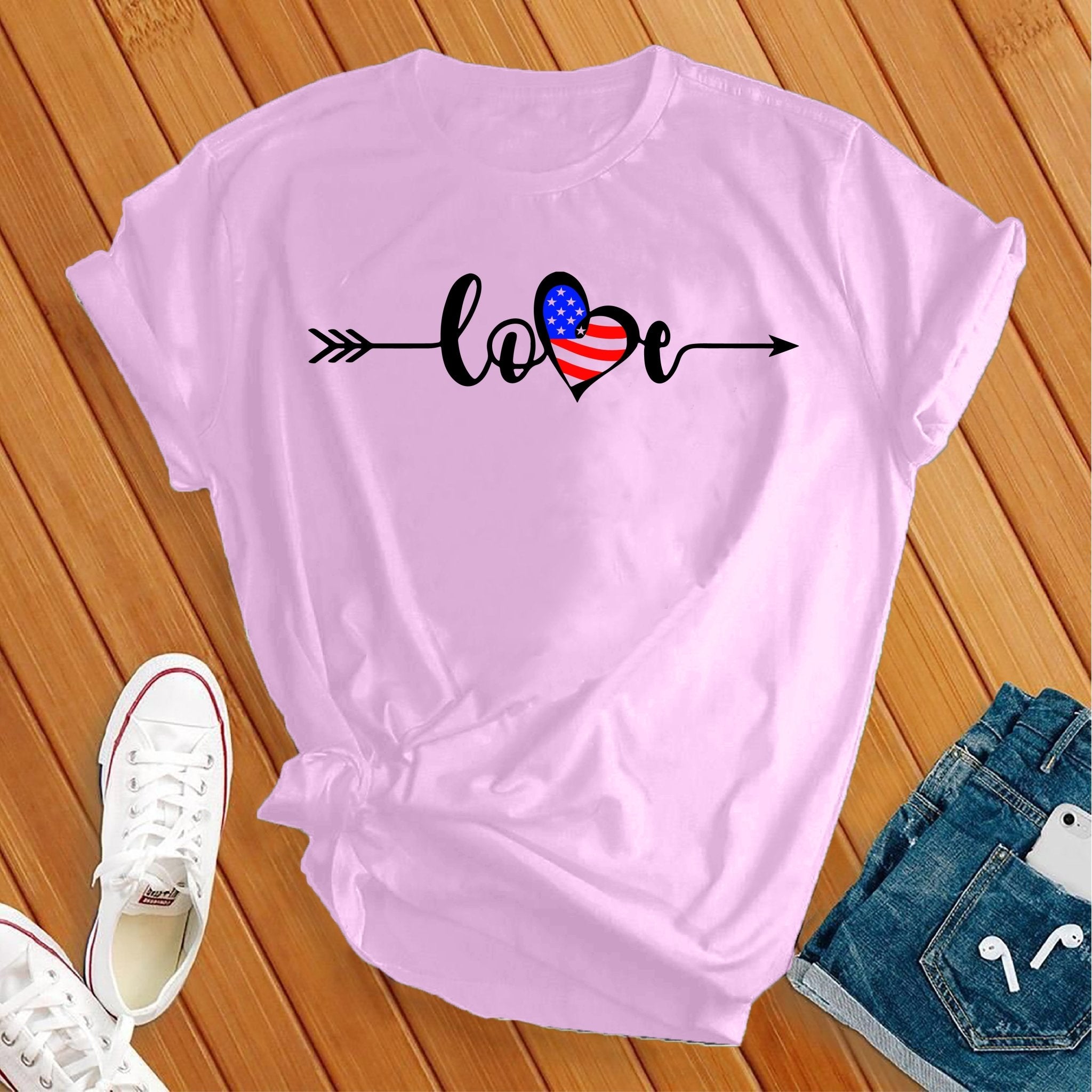 Love Arrow USA Flag Tee - Love Tees