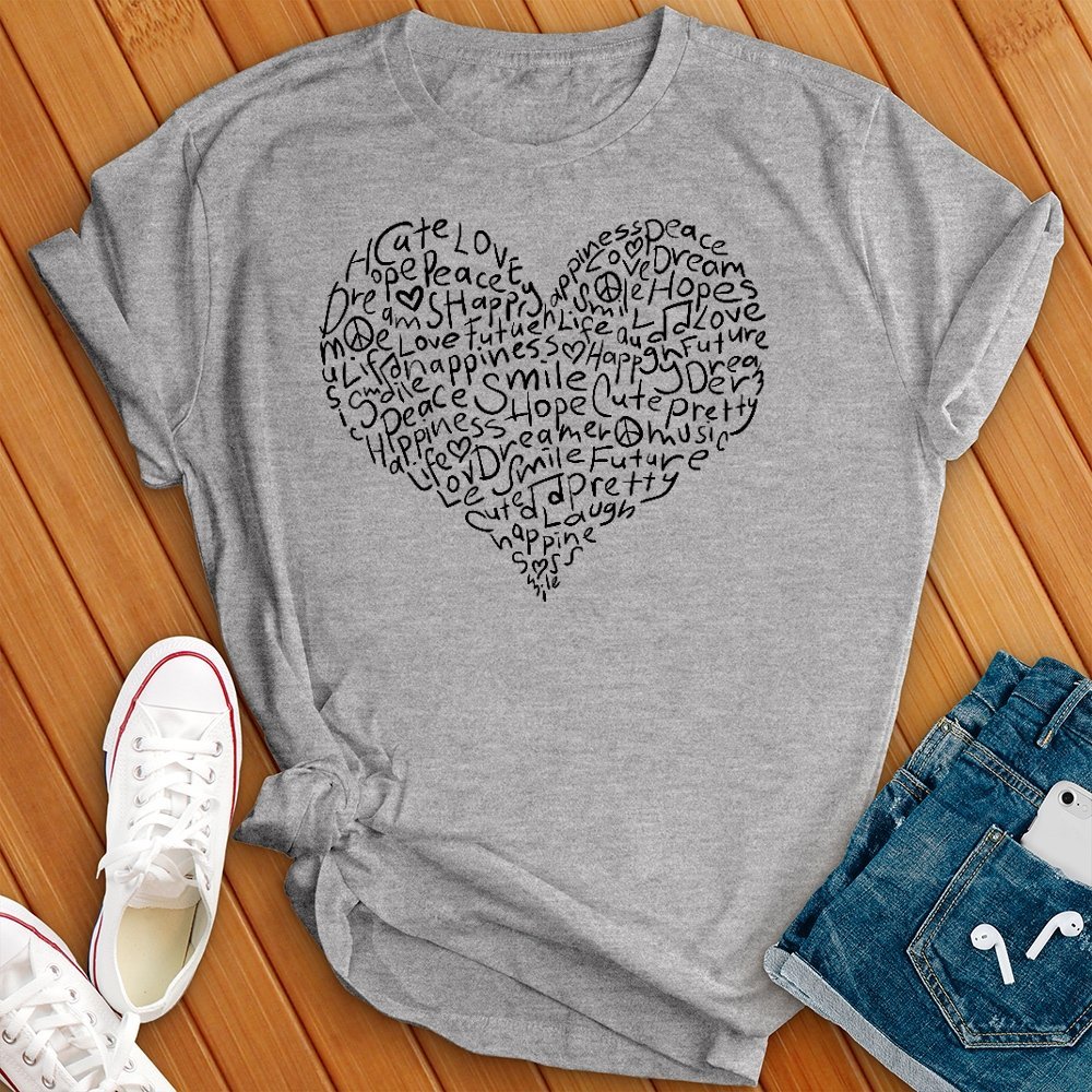 Love Heart 2 Tee - Love Tees