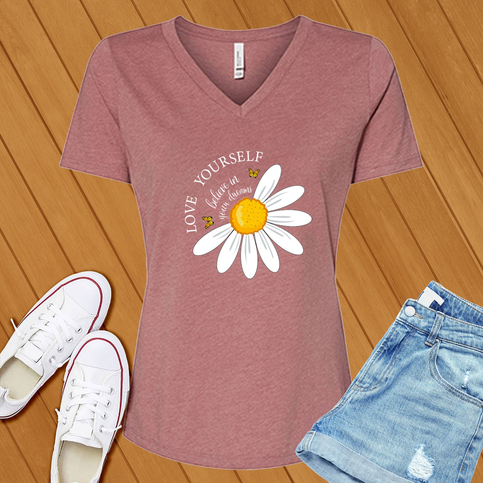 Love Yourself, Believe in Your Dreams V-Neck - Love Tees