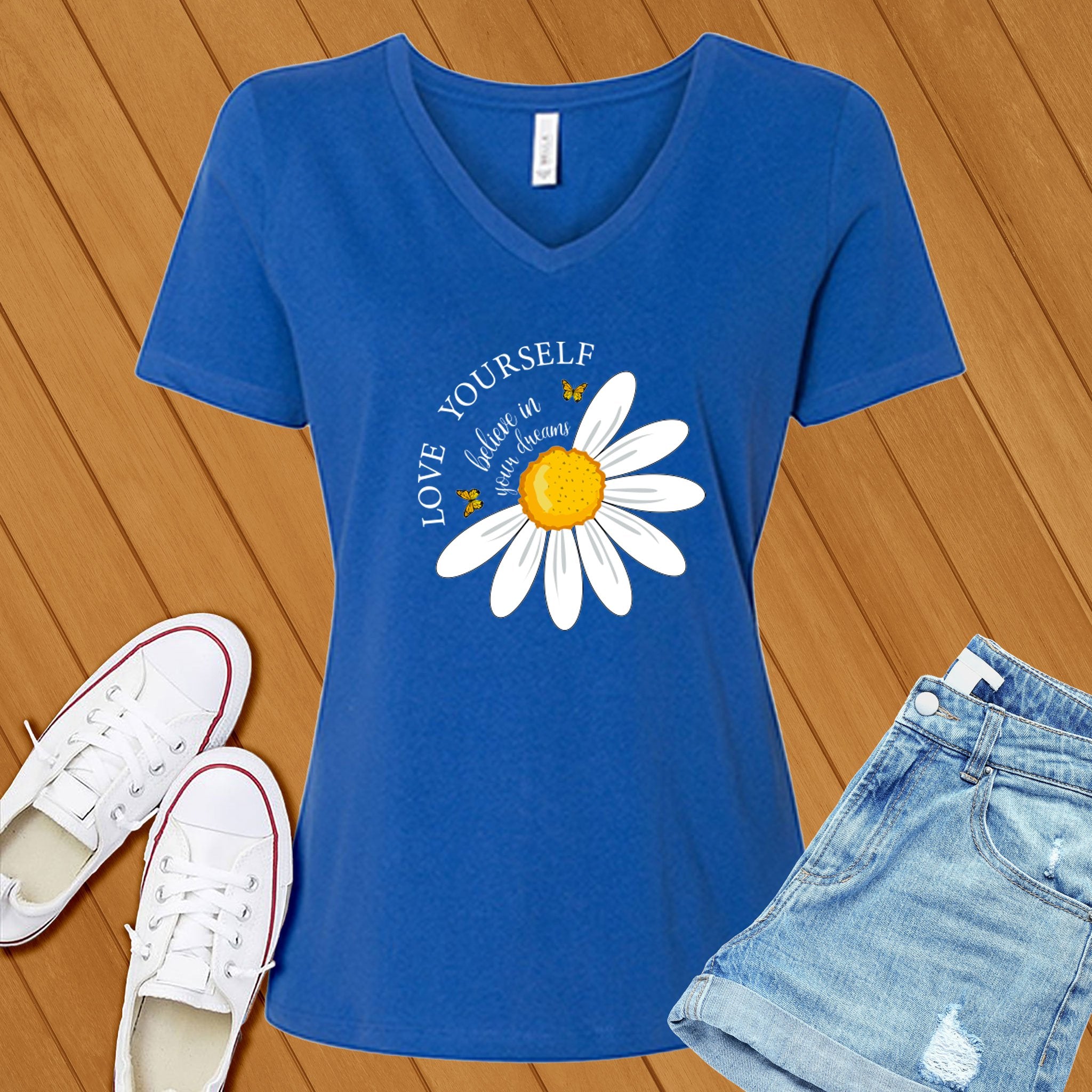 Love Yourself, Believe in Your Dreams V-Neck - Love Tees