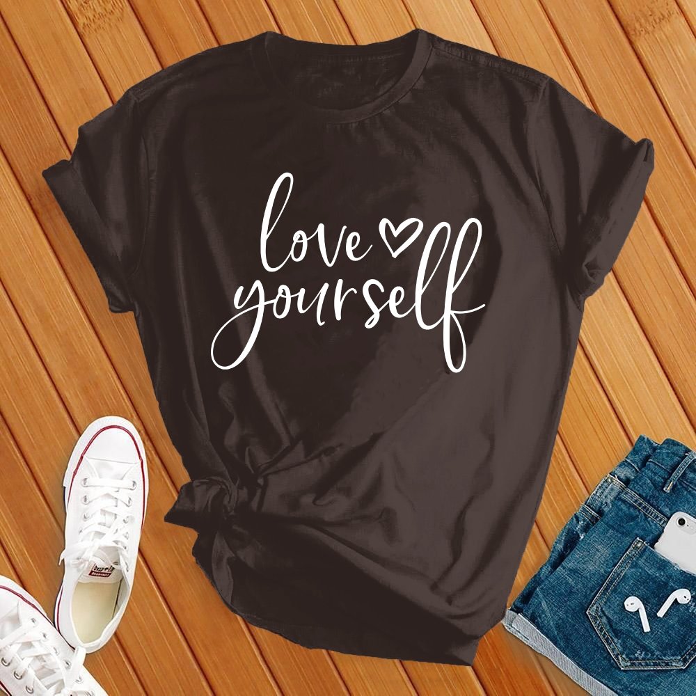 Love Yourself Heart White Tee - Love Tees