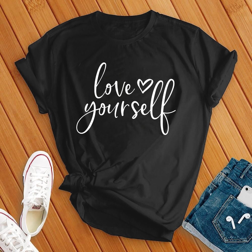 Love Yourself Heart White Tee - Love Tees