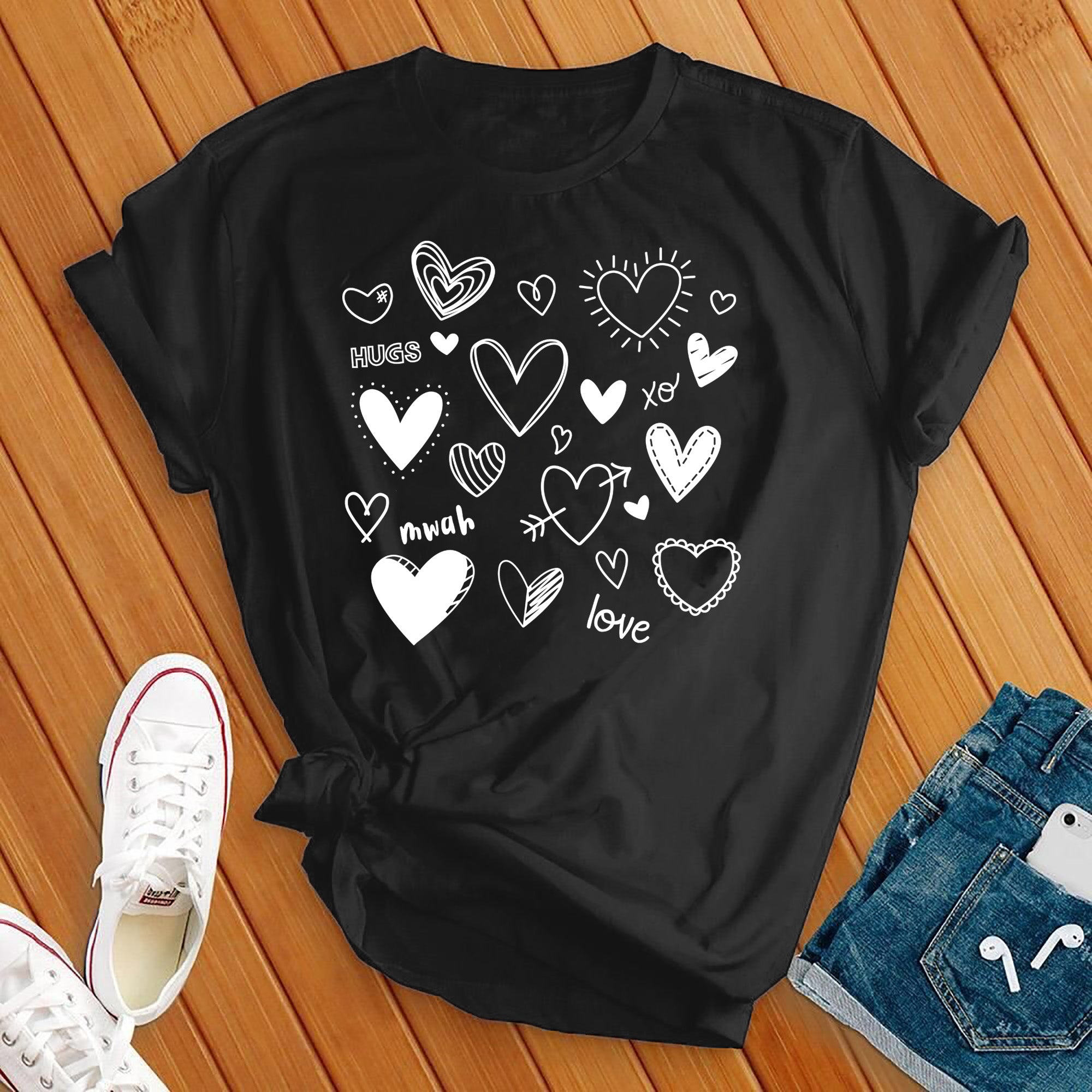 Loveheart Collage White Tee - Love Tees