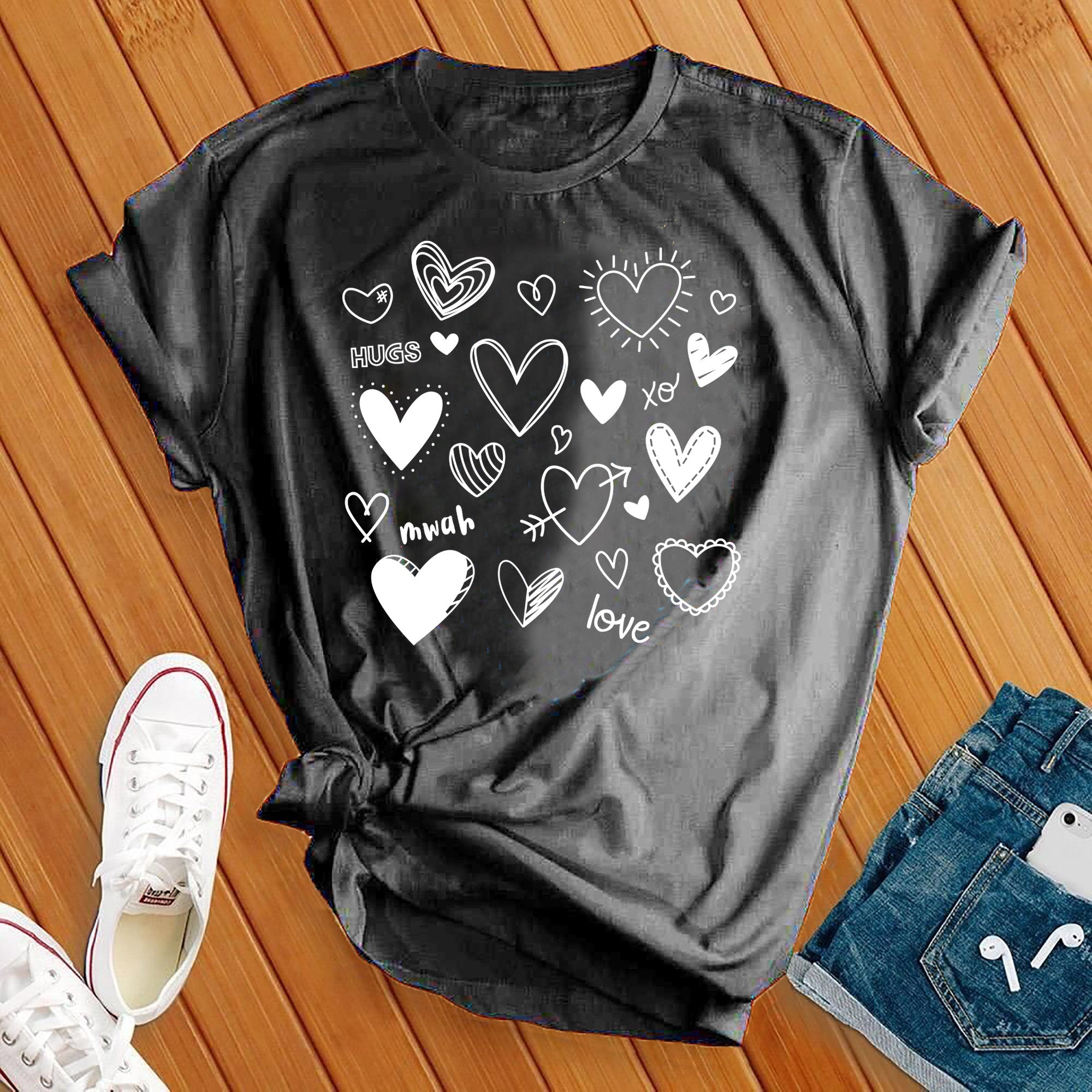 Loveheart Collage White Tee - Love Tees