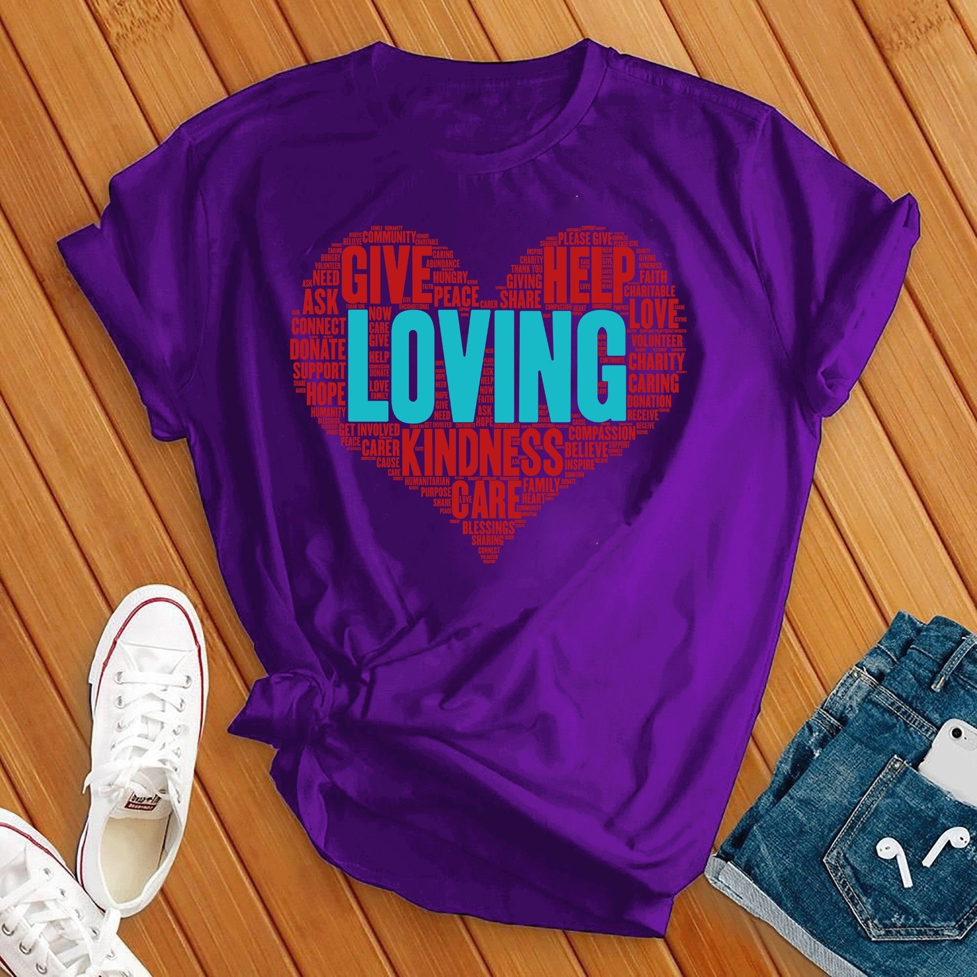 Loving Heart Wordart Tee - Love Tees