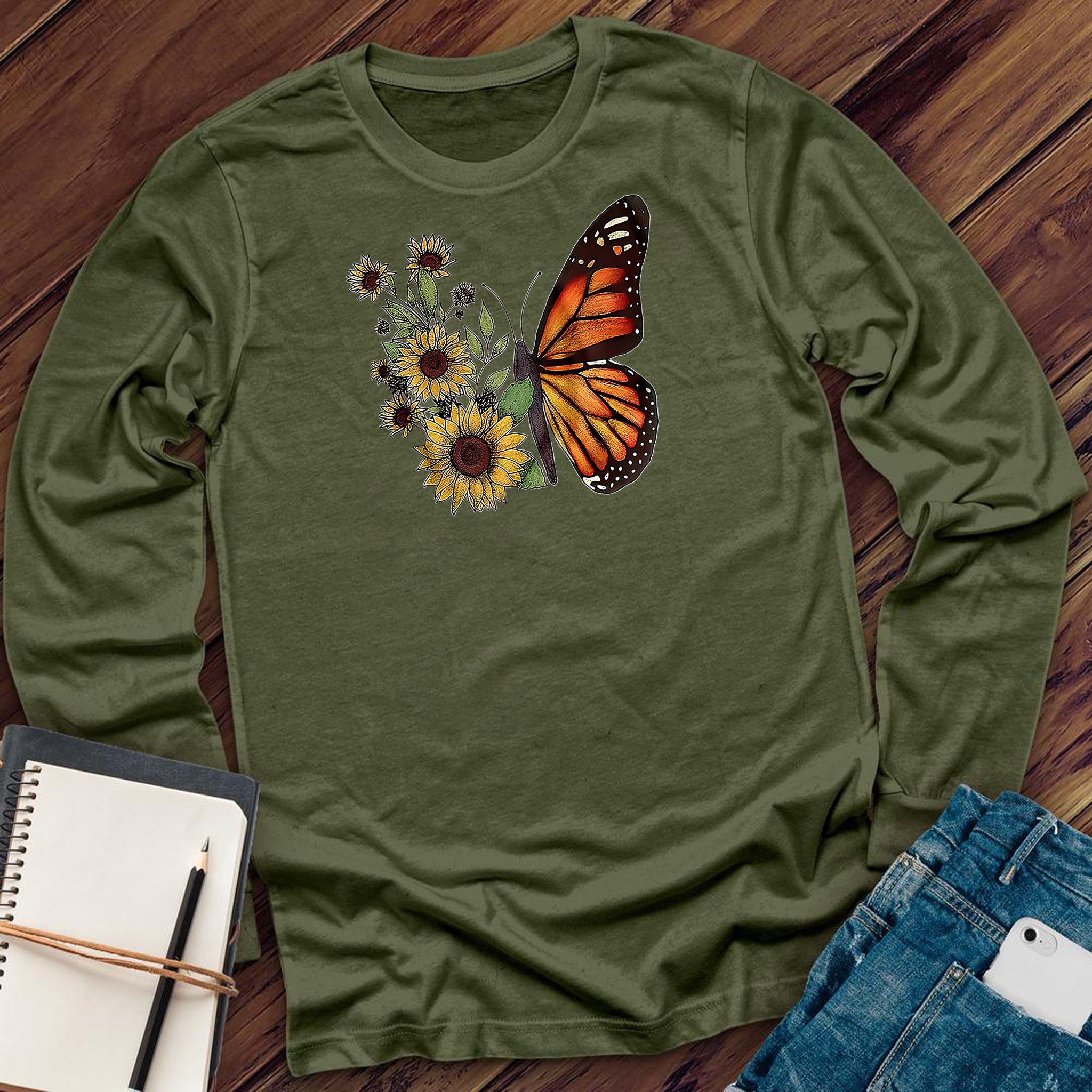 Monarch Sunflower Long Sleeve - Love Tees