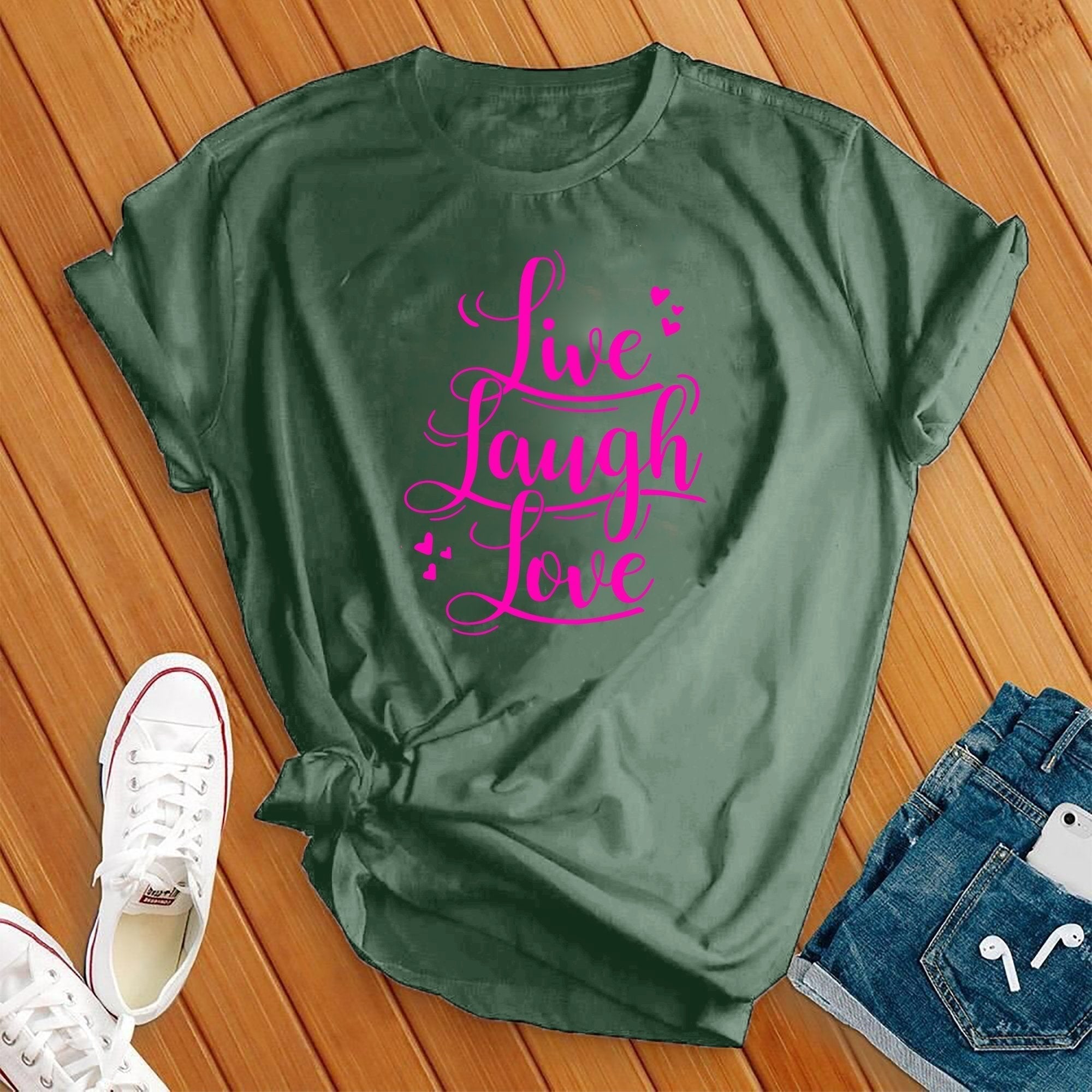 Neon Live Laugh Love Tee - Love Tees