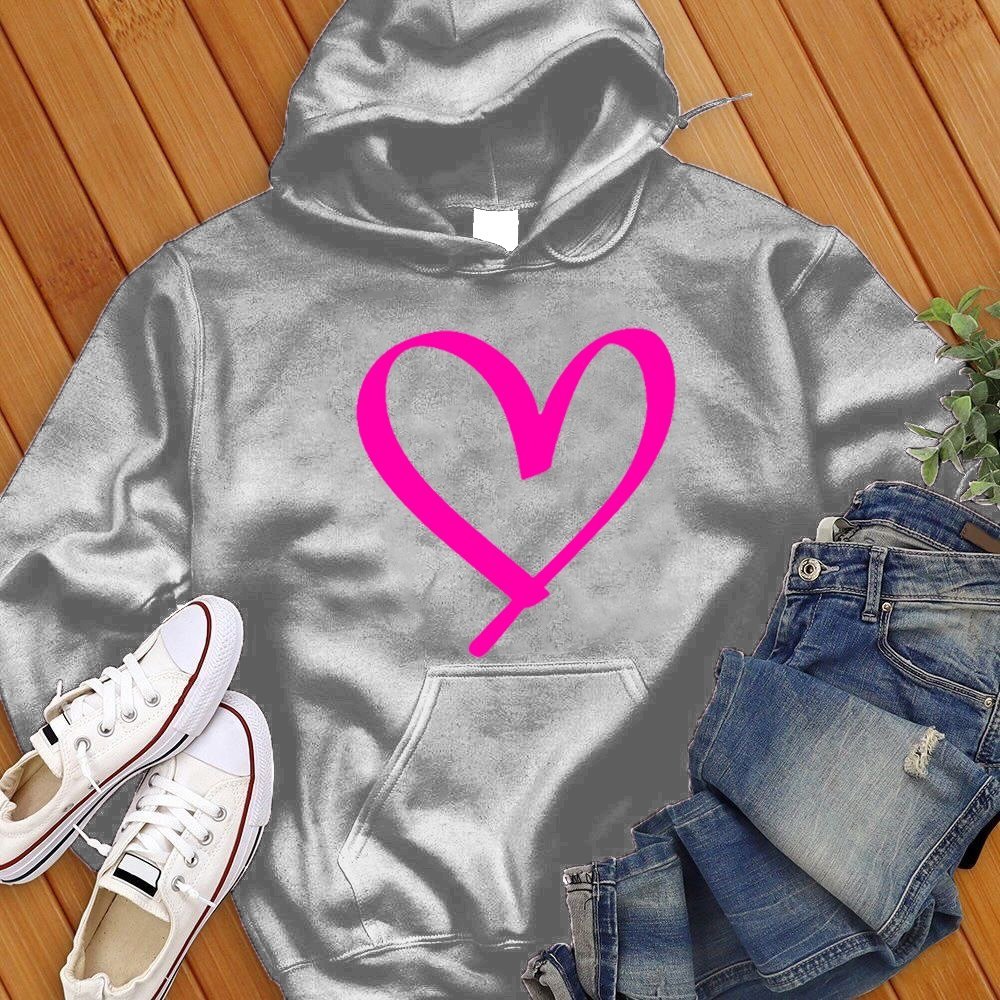 Neon Pink Heart Sweatshirt - Love Tees