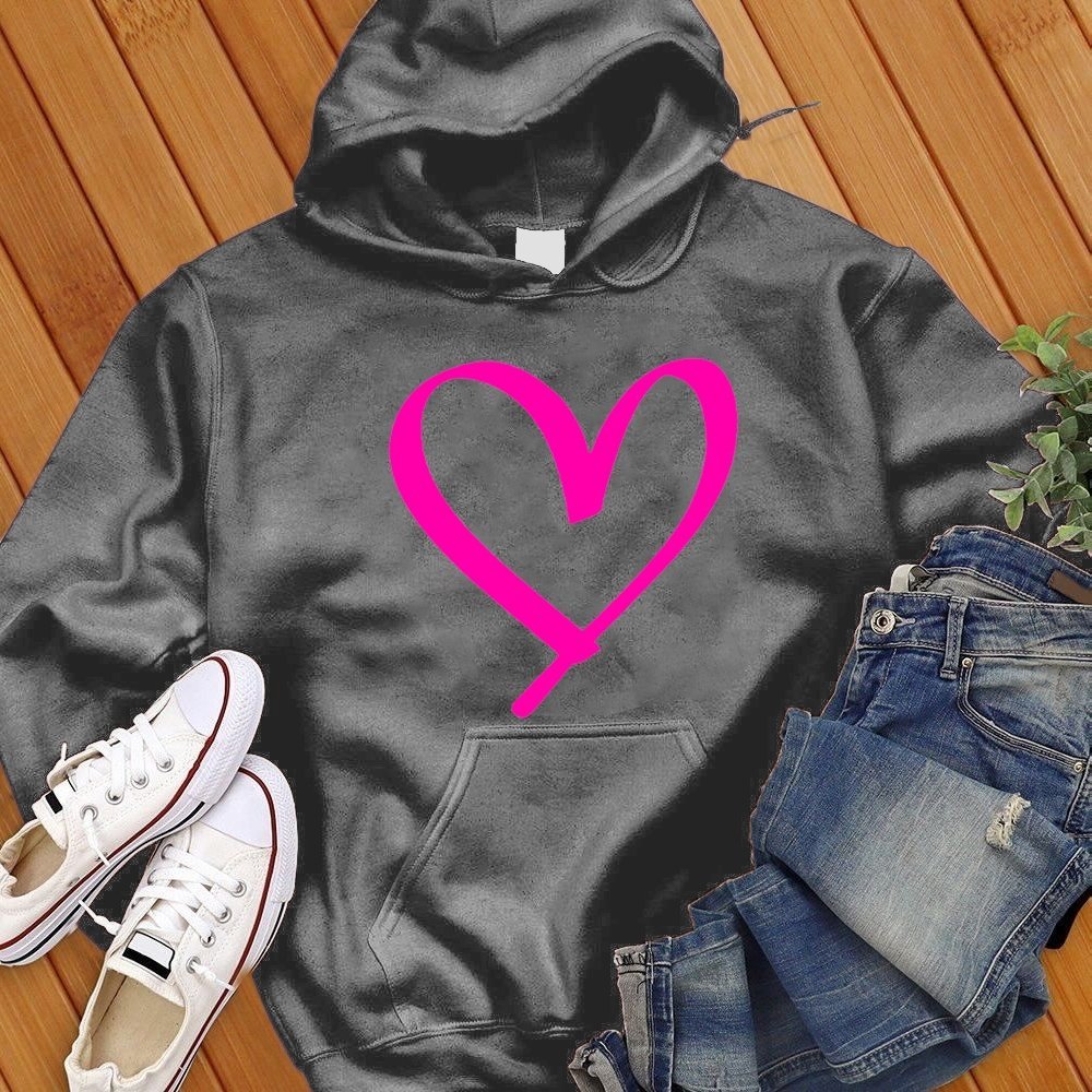 Neon Pink Heart Sweatshirt - Love Tees