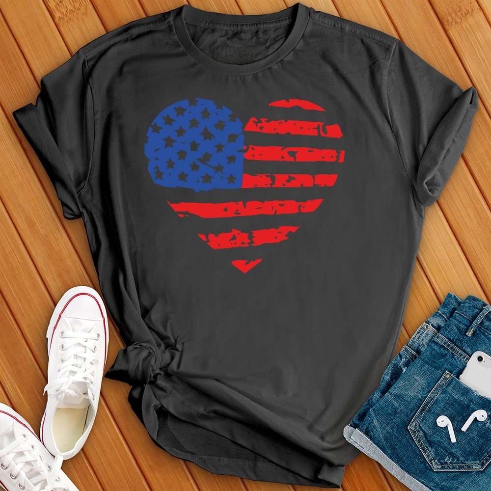 Patriotic Peace Heart Tee - Love Tees