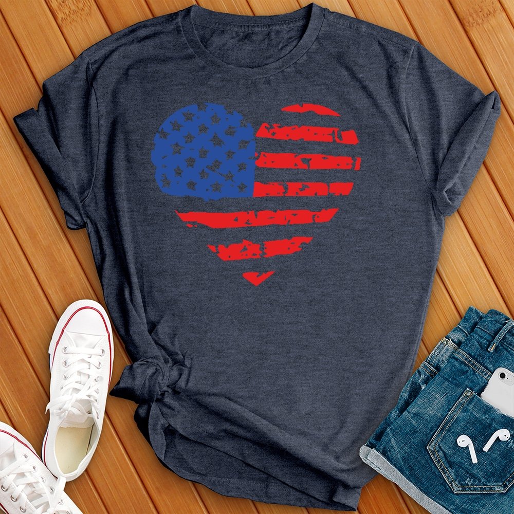 Patriotic Peace Heart Tee - Love Tees