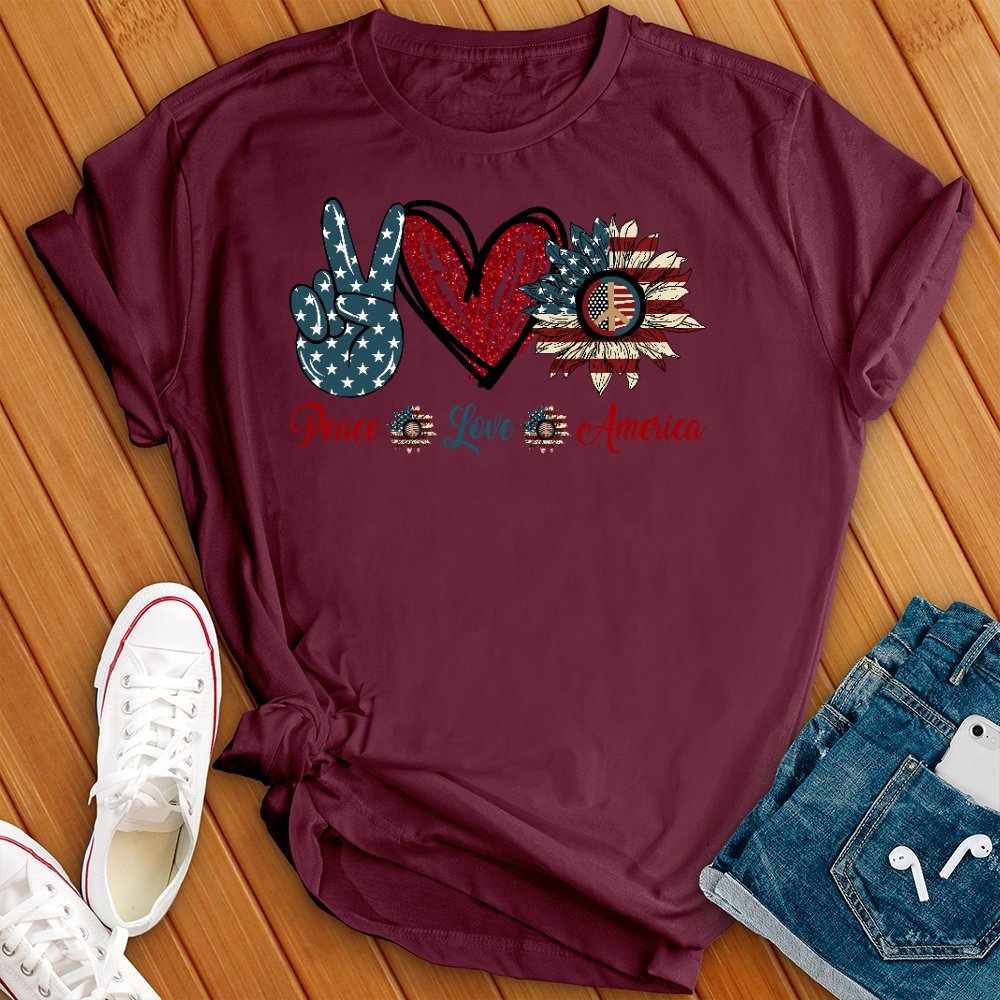 Peace Love America Tee - Love Tees