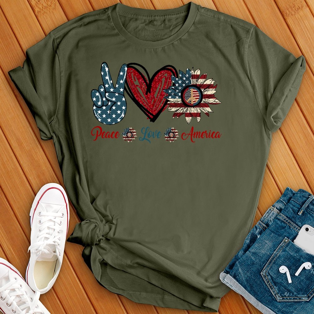 Peace Love America Tee - Love Tees