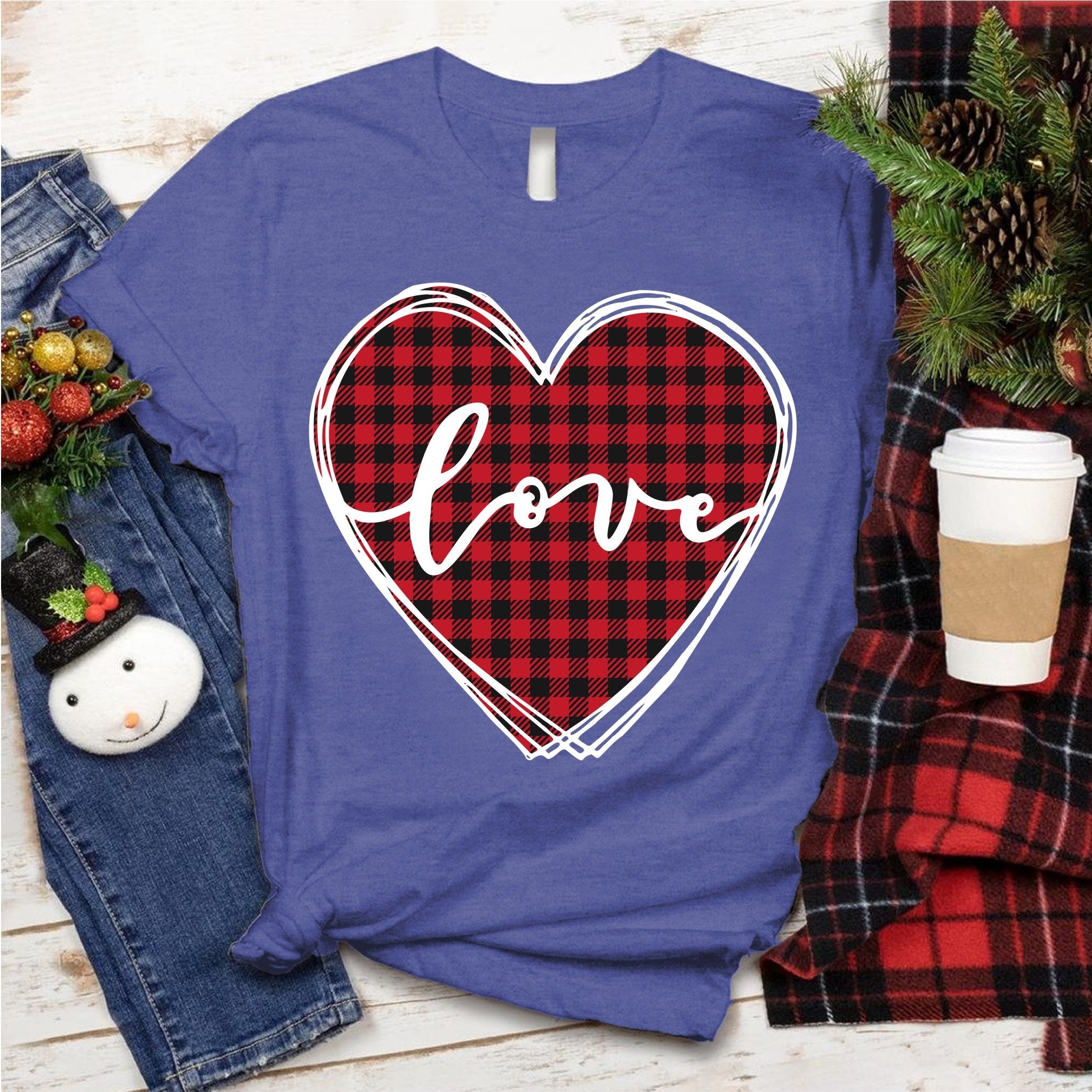 Plaid Love Heart Tee - Love Tees