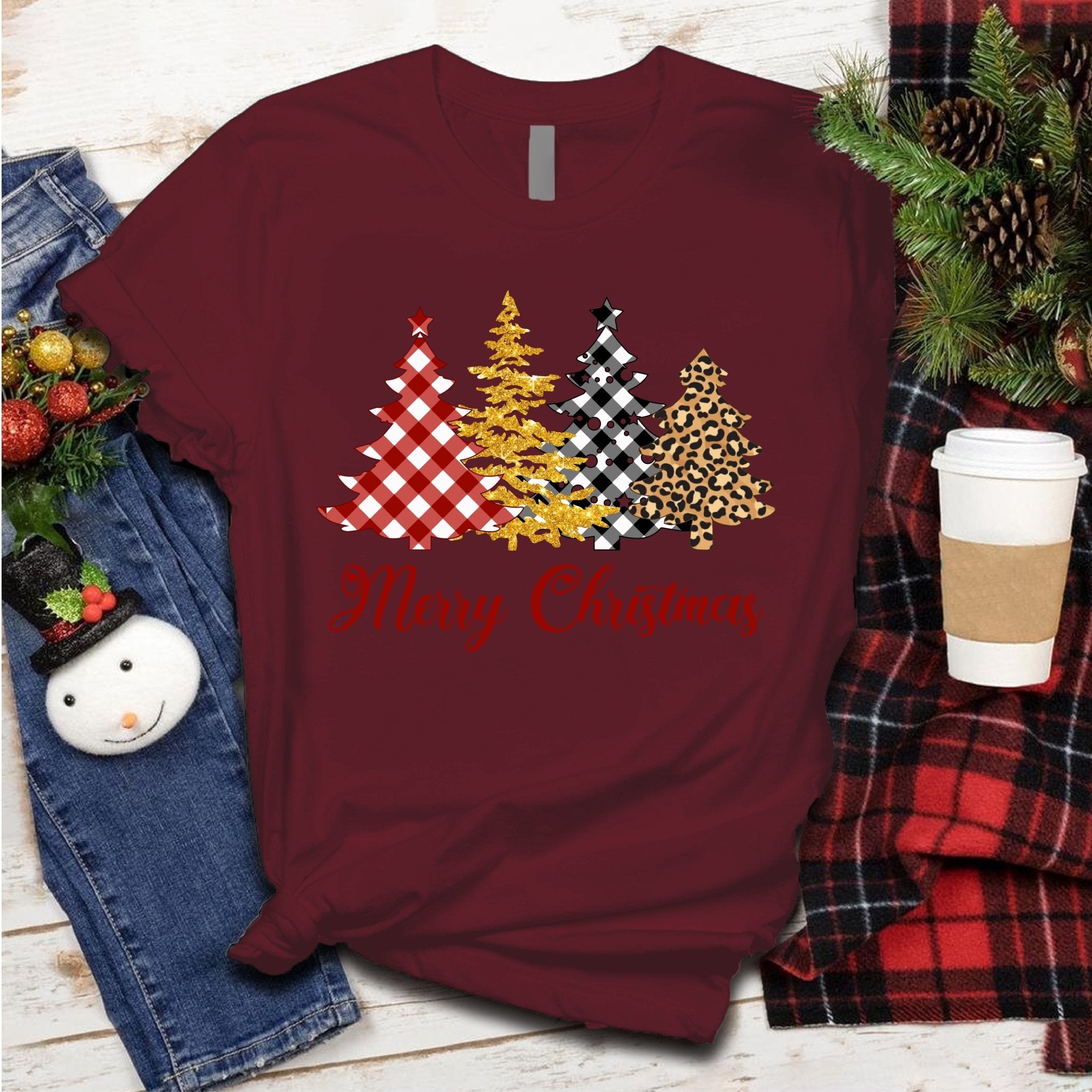 Plaid Merry Christmas Tee - Love Tees