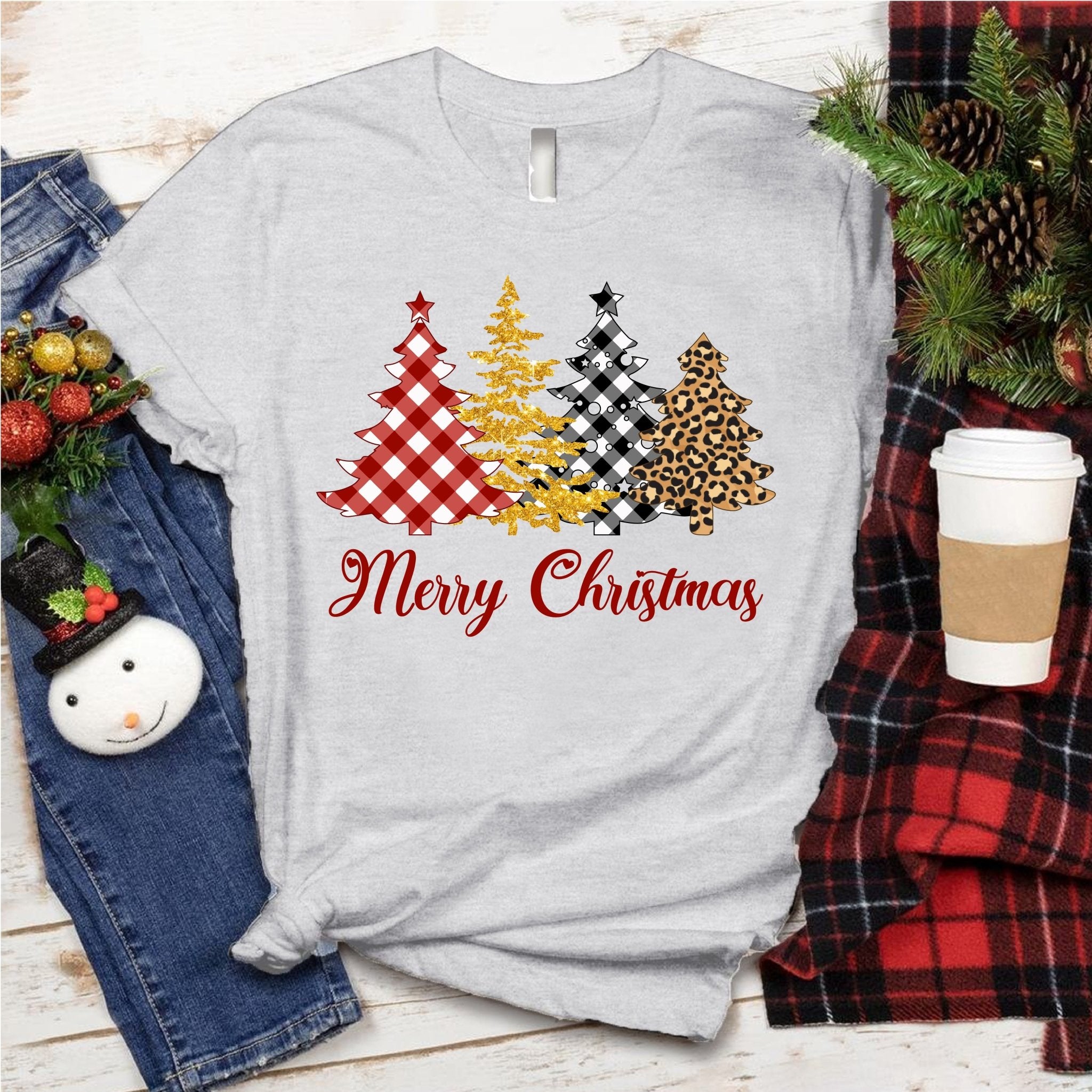 Plaid Merry Christmas Tee - Love Tees