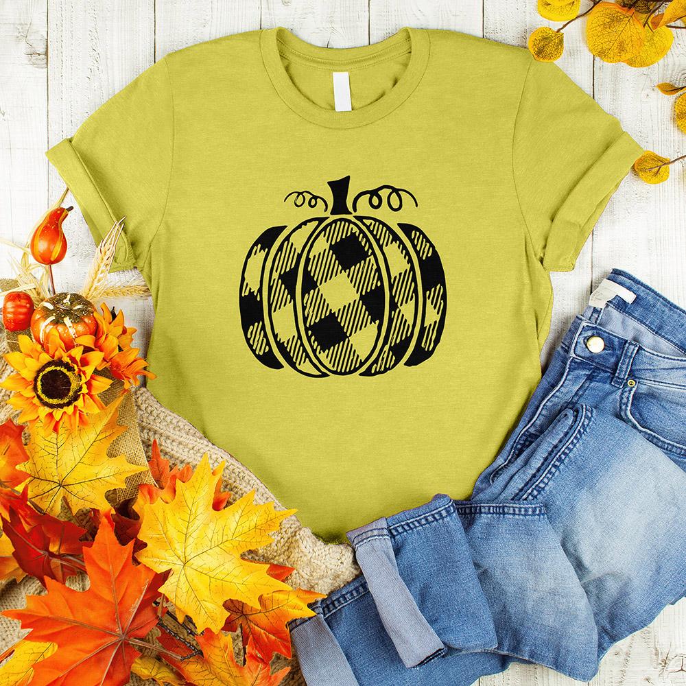 Plaid Pumpkin Tee - Love Tees