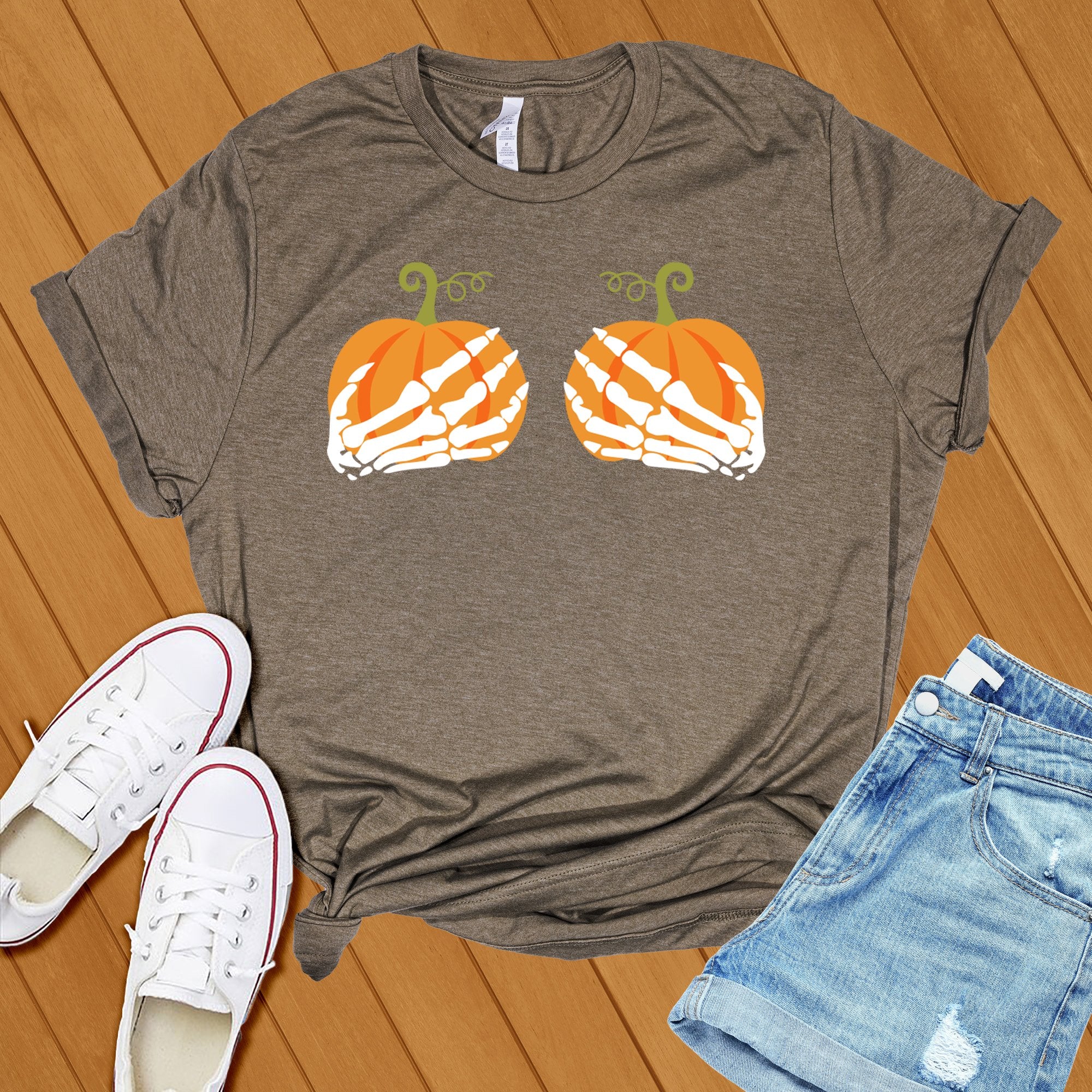 Pumpkin Skeleton Hands Tee - Love Tees