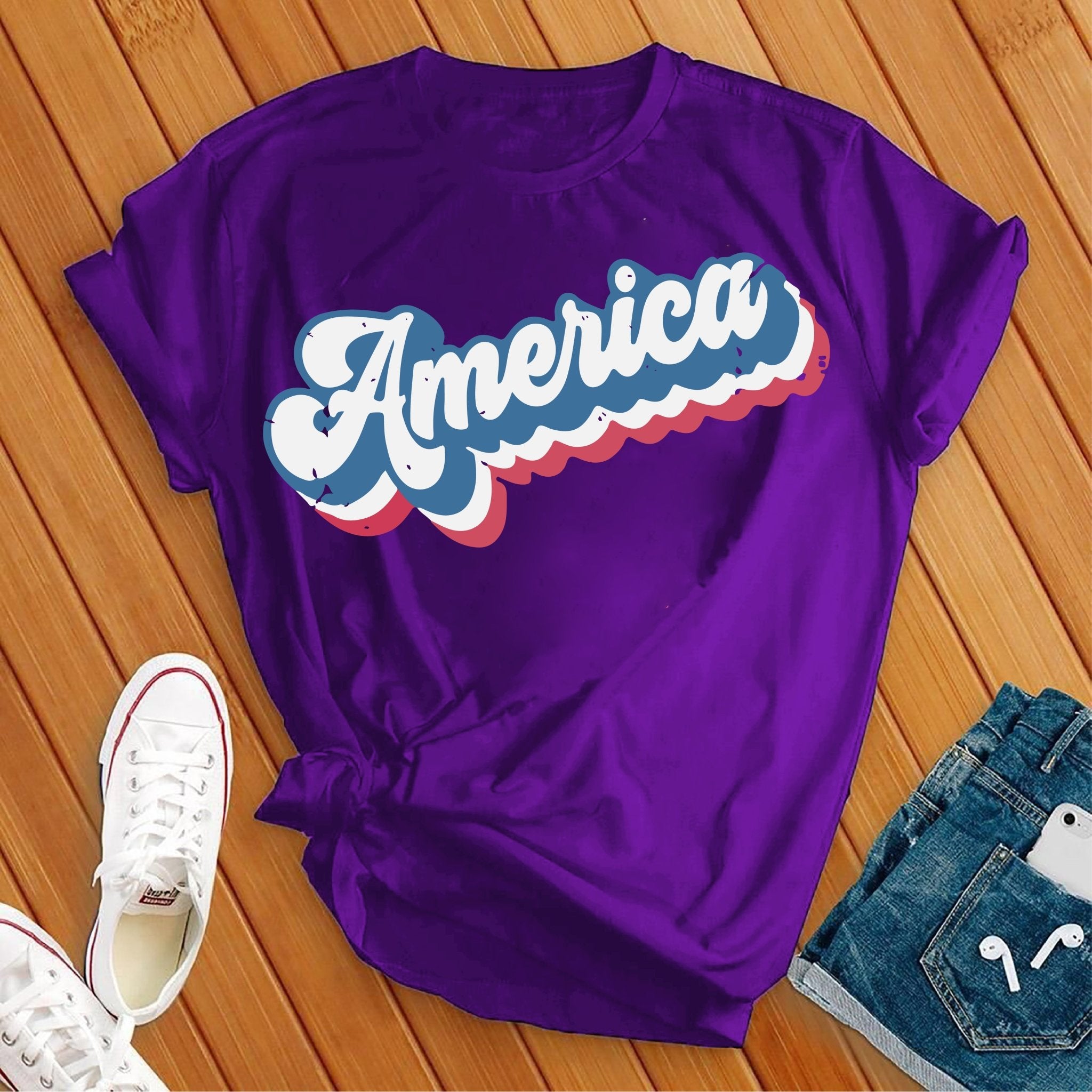 Retro America Patriotic Tee - Love Tees