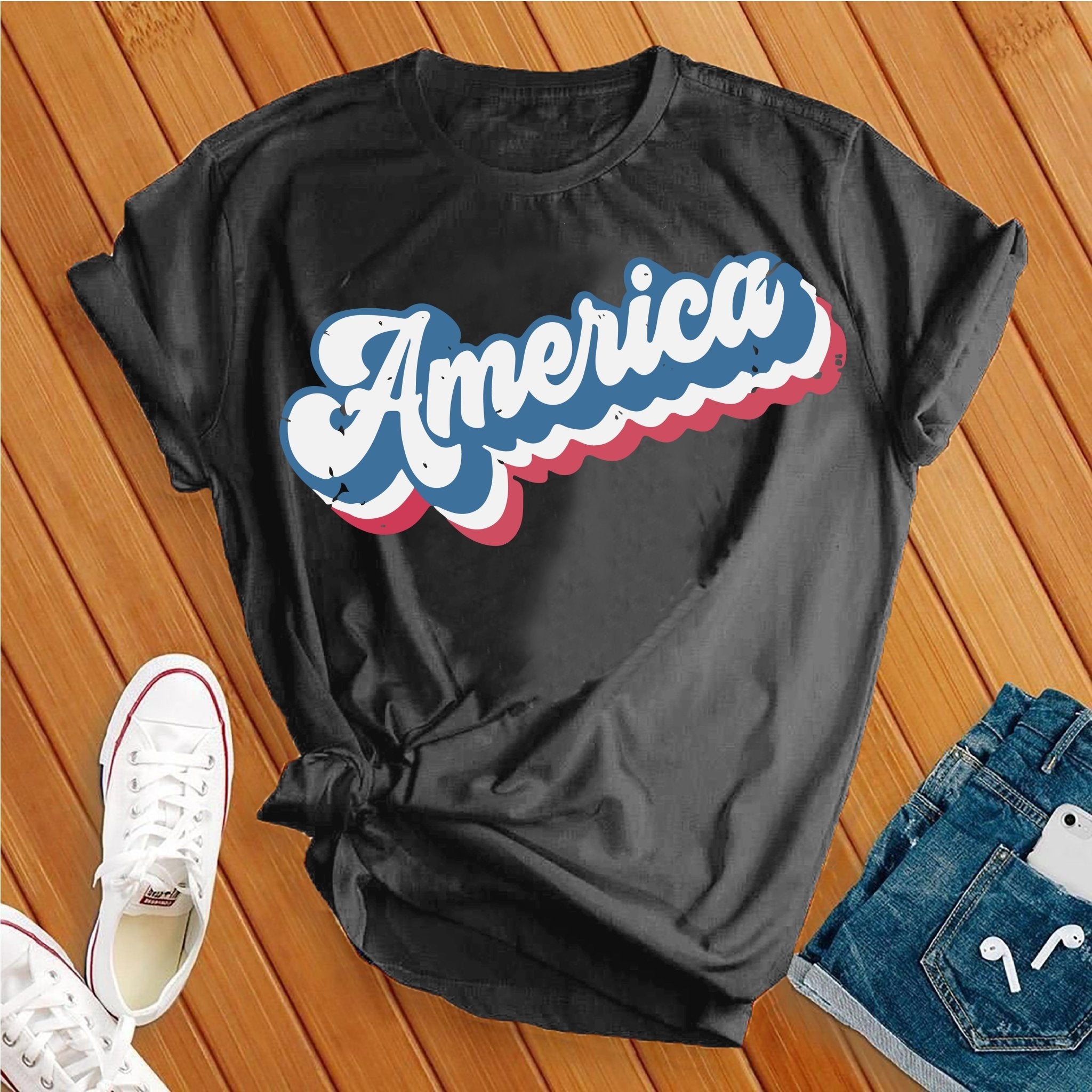 Retro America Patriotic Tee - Love Tees