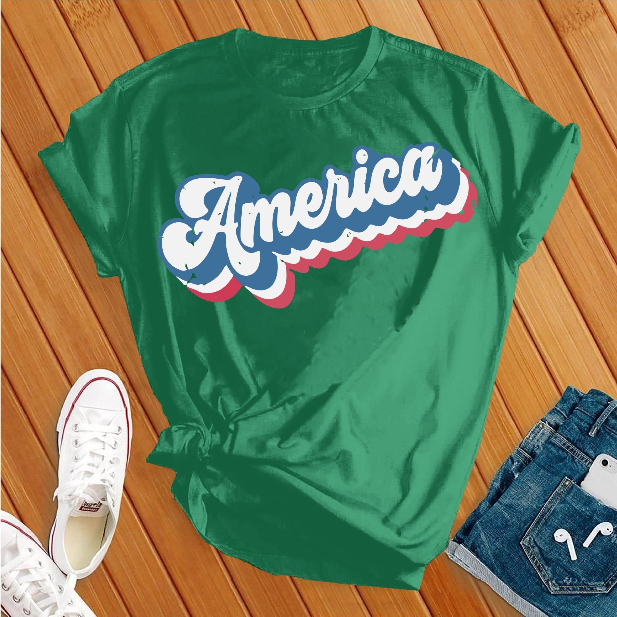 Retro America Patriotic Tee - Love Tees