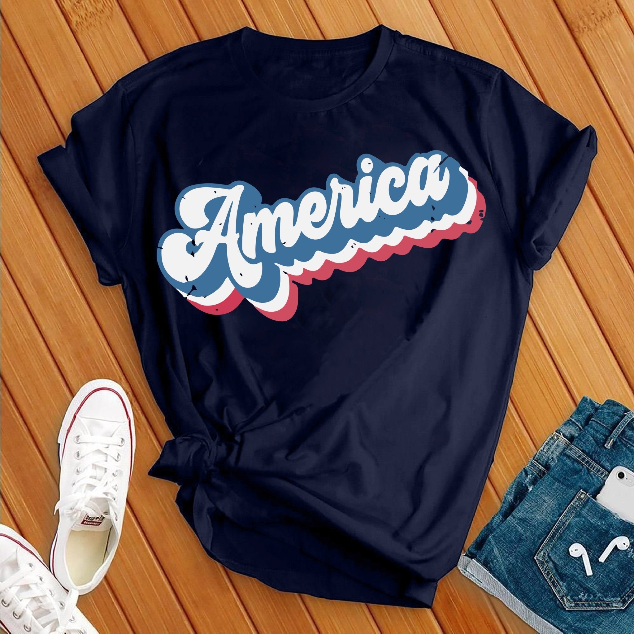 Retro America Patriotic Tee - Love Tees