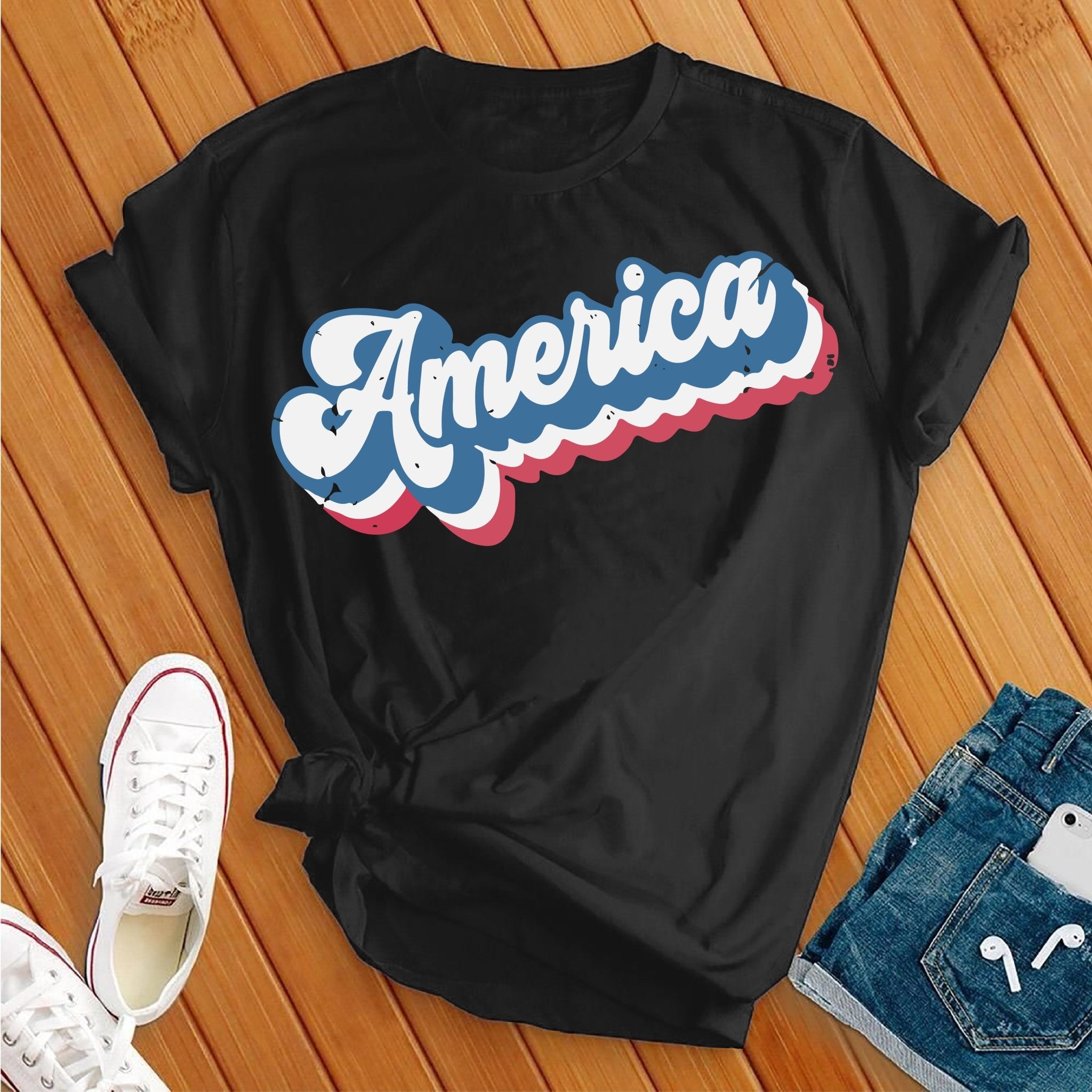 Retro America Patriotic Tee - Love Tees