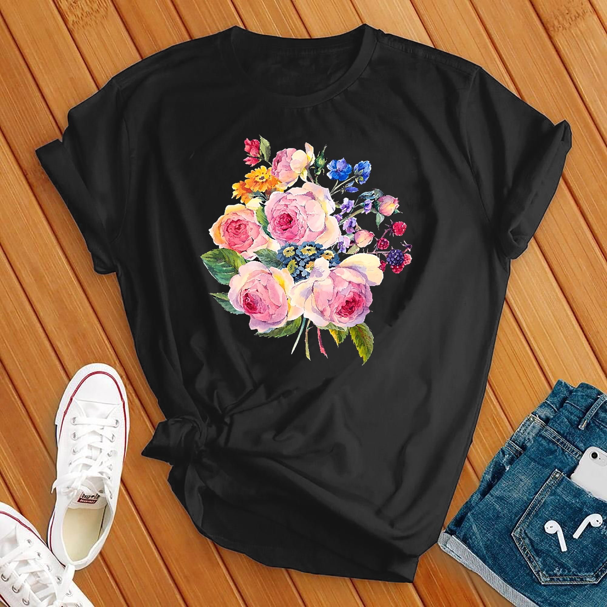 Rose Bouquet Flowers T-Shirt - Love Tees