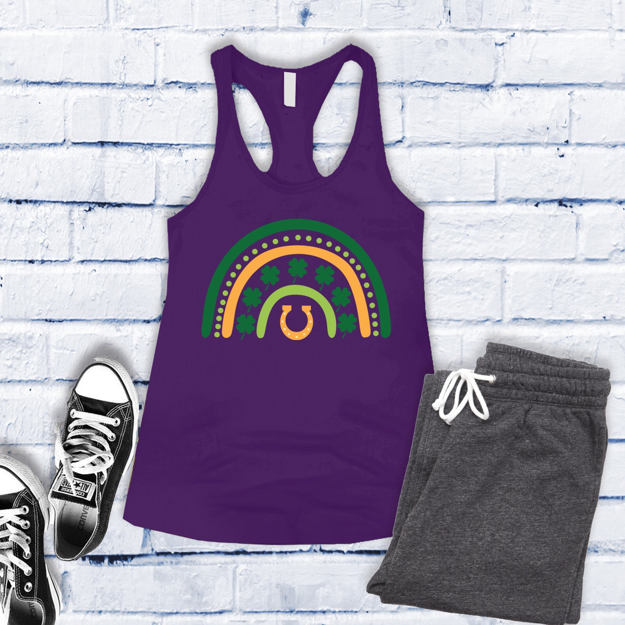 Saint Patrick's Day Rainbow Hoof Women's Tank Top - Love Tees