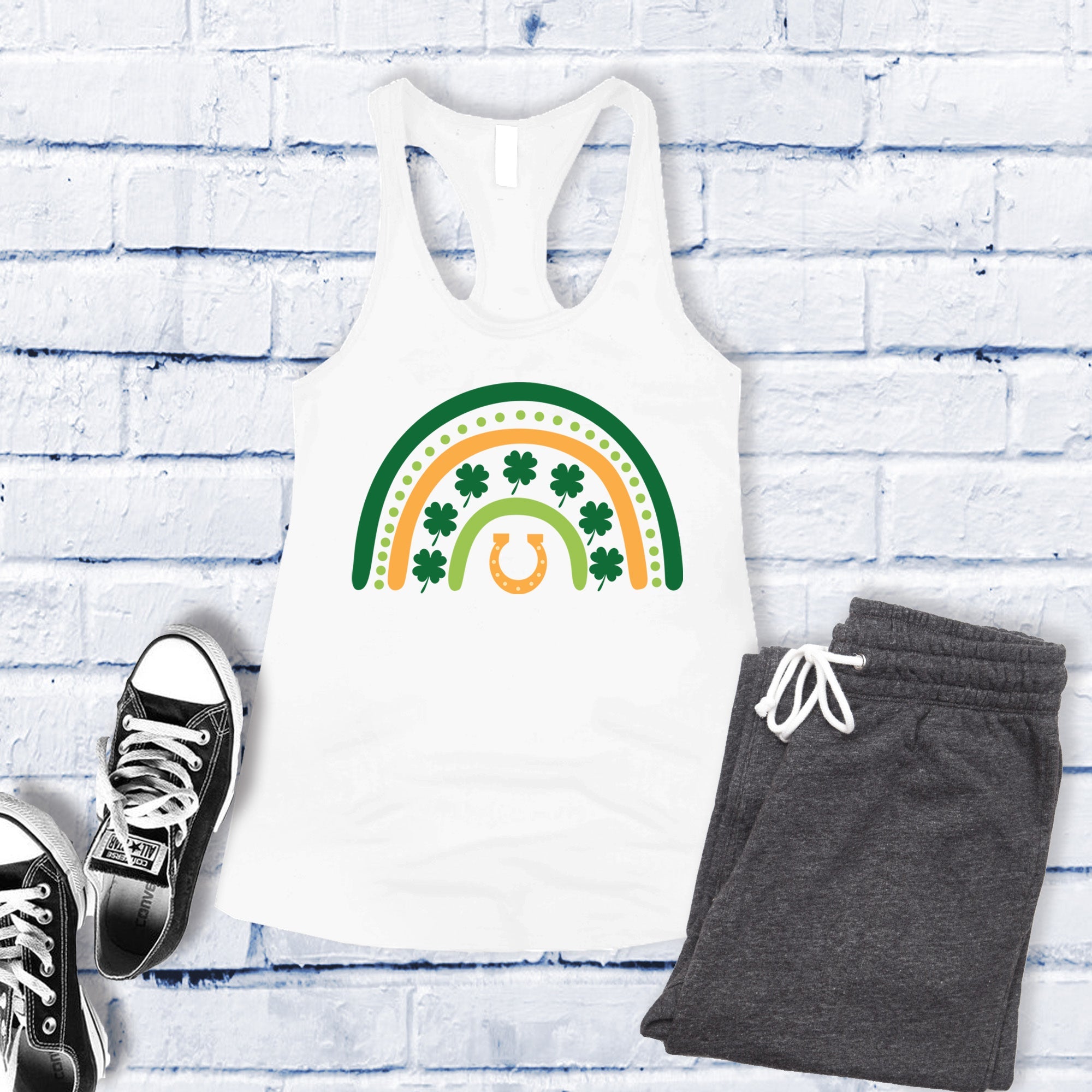 Saint Patrick's Day Rainbow Hoof Women's Tank Top - Love Tees