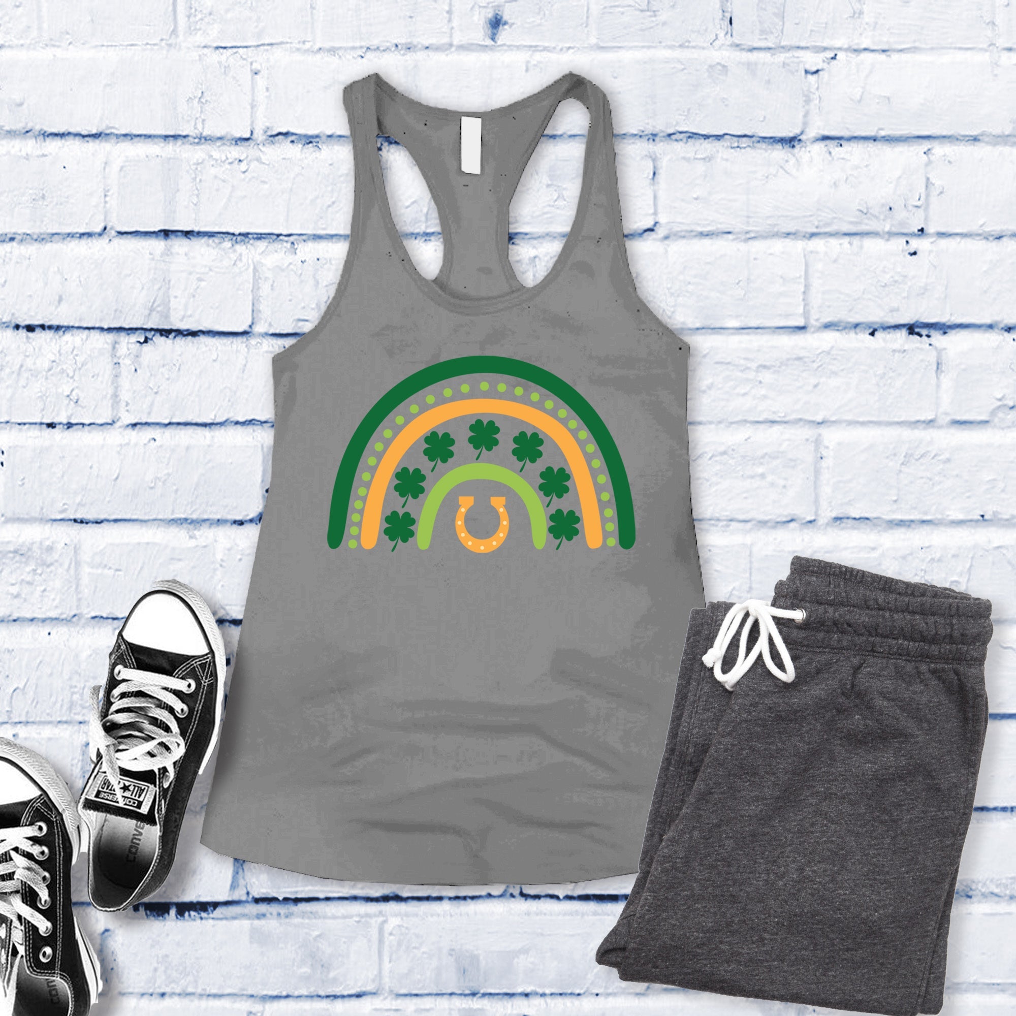 Saint Patrick's Day Rainbow Hoof Women's Tank Top - Love Tees