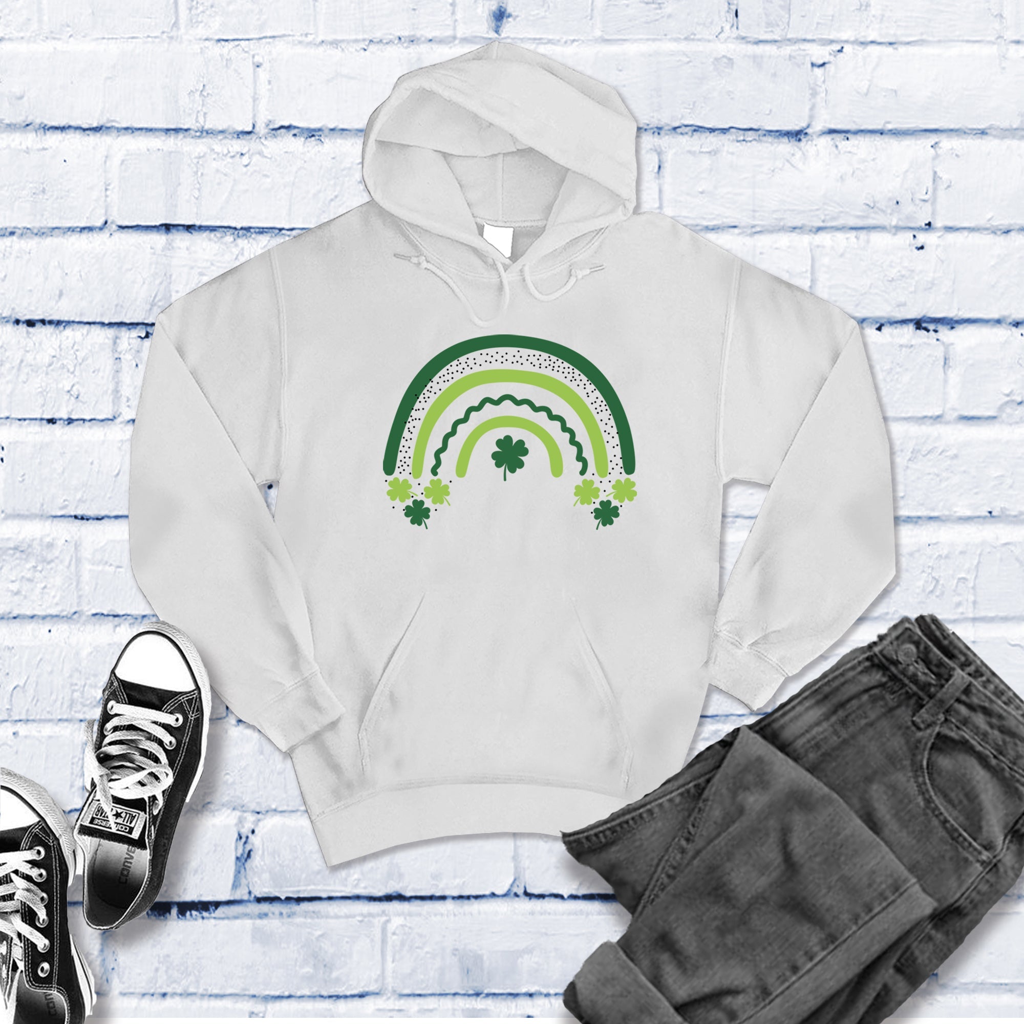 Saint Patrick's Day Shamrock Rainbow Hoodie - Love Tees