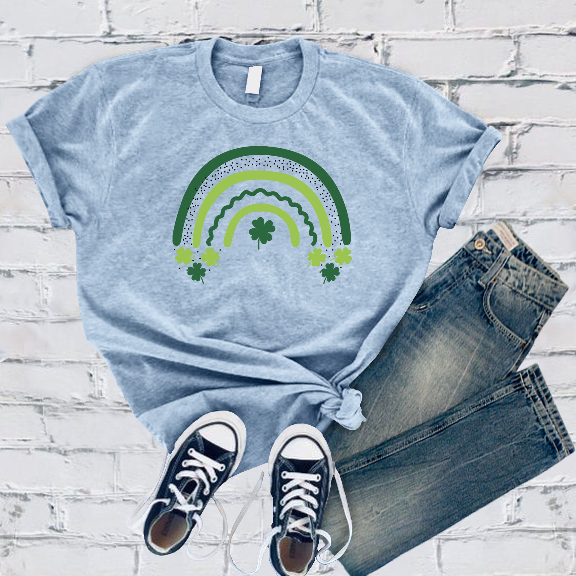 Saint Patrick's Day Shamrock Rainbow Tee - Love Tees