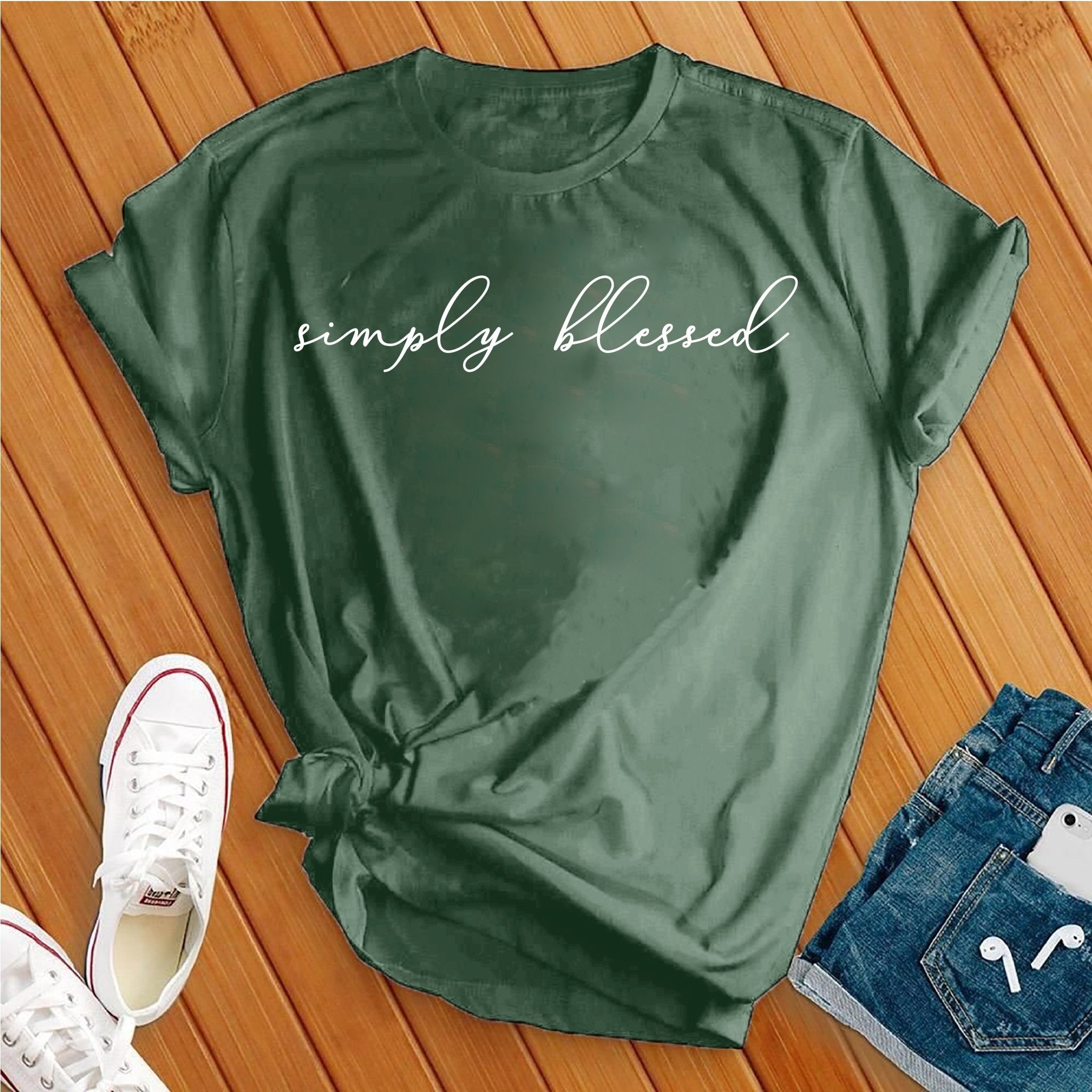 Simply blessed white Tee - Love Tees