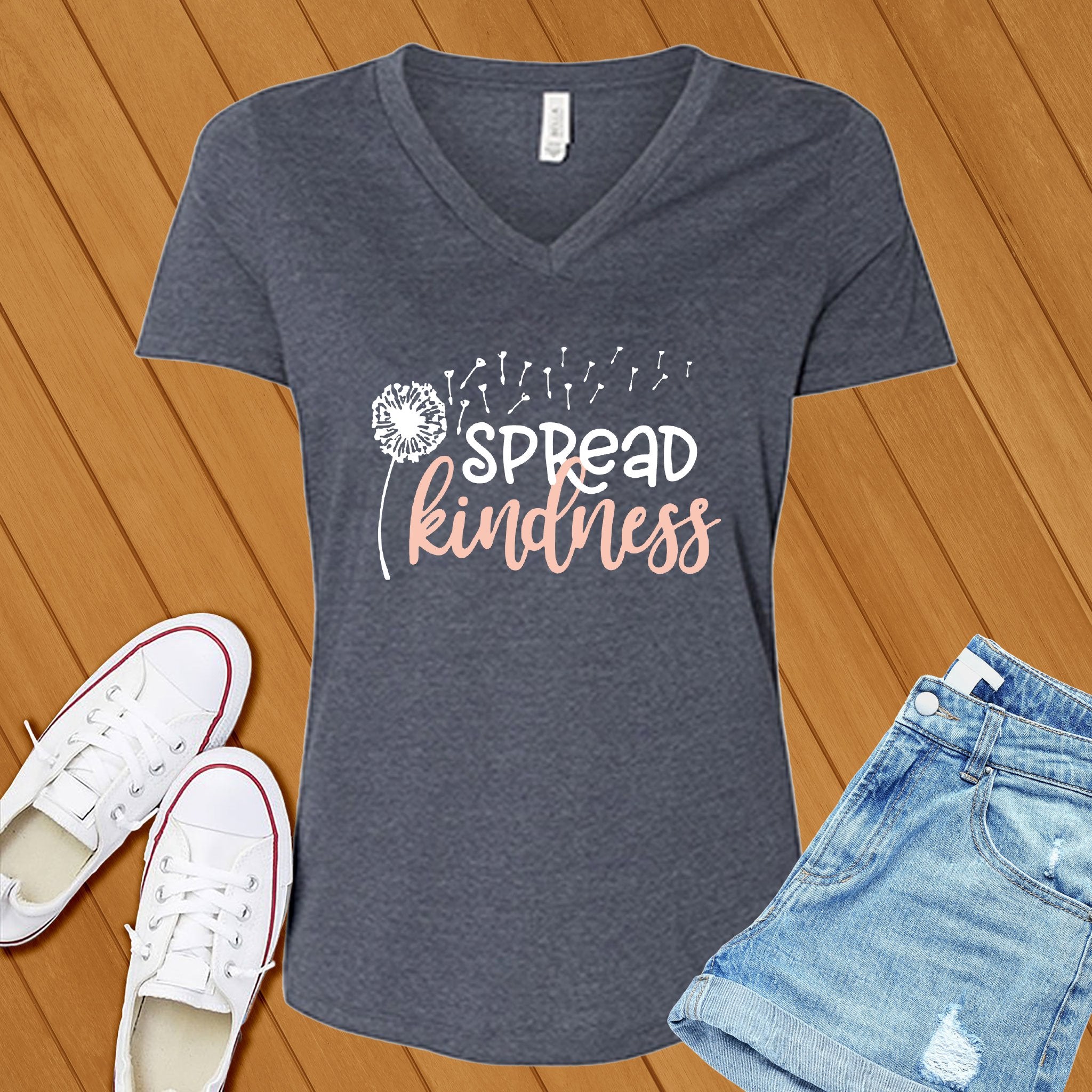 Spread Kindness Dandelion V-Neck - Love Tees