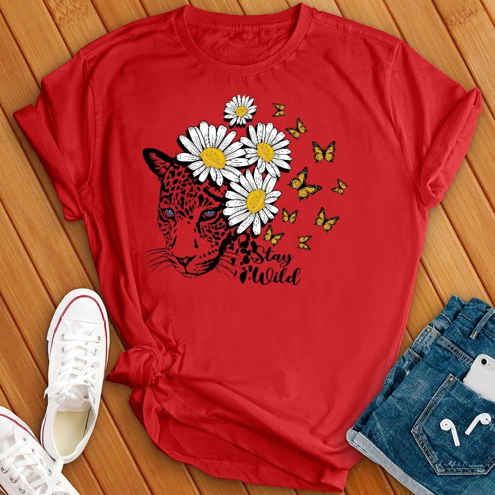 Stay Wild Floral Butterflies T- Shirt - Love Tees