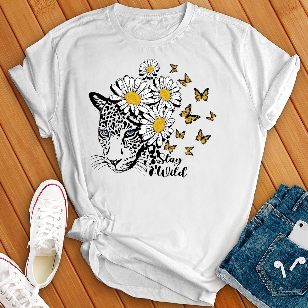 Stay Wild Floral Butterflies T- Shirt - Love Tees