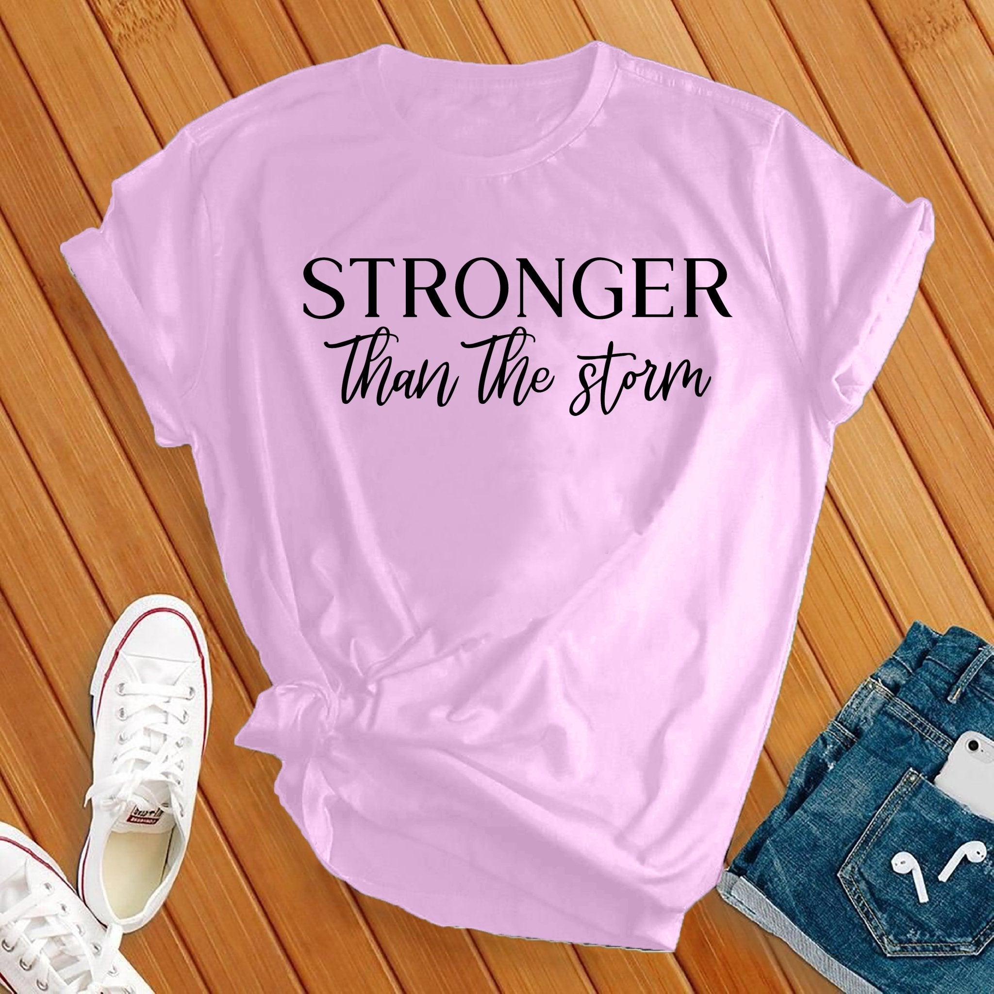 Stronger Than the Storm Black Tee - Love Tees