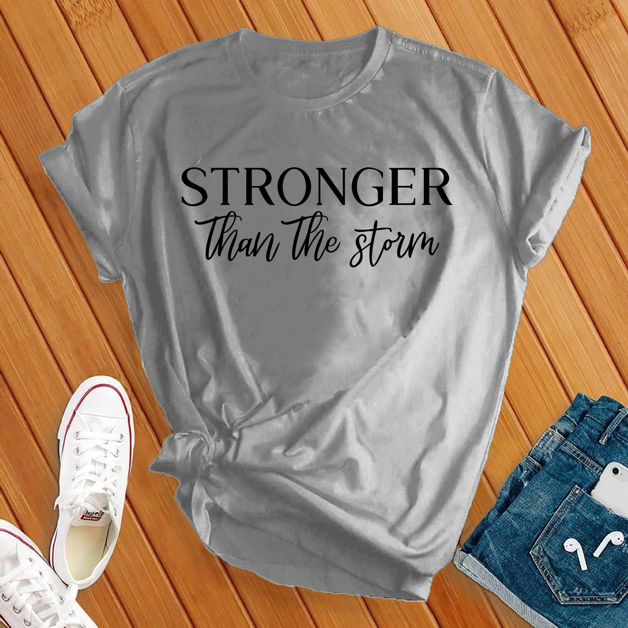 Stronger Than the Storm Black Tee - Love Tees