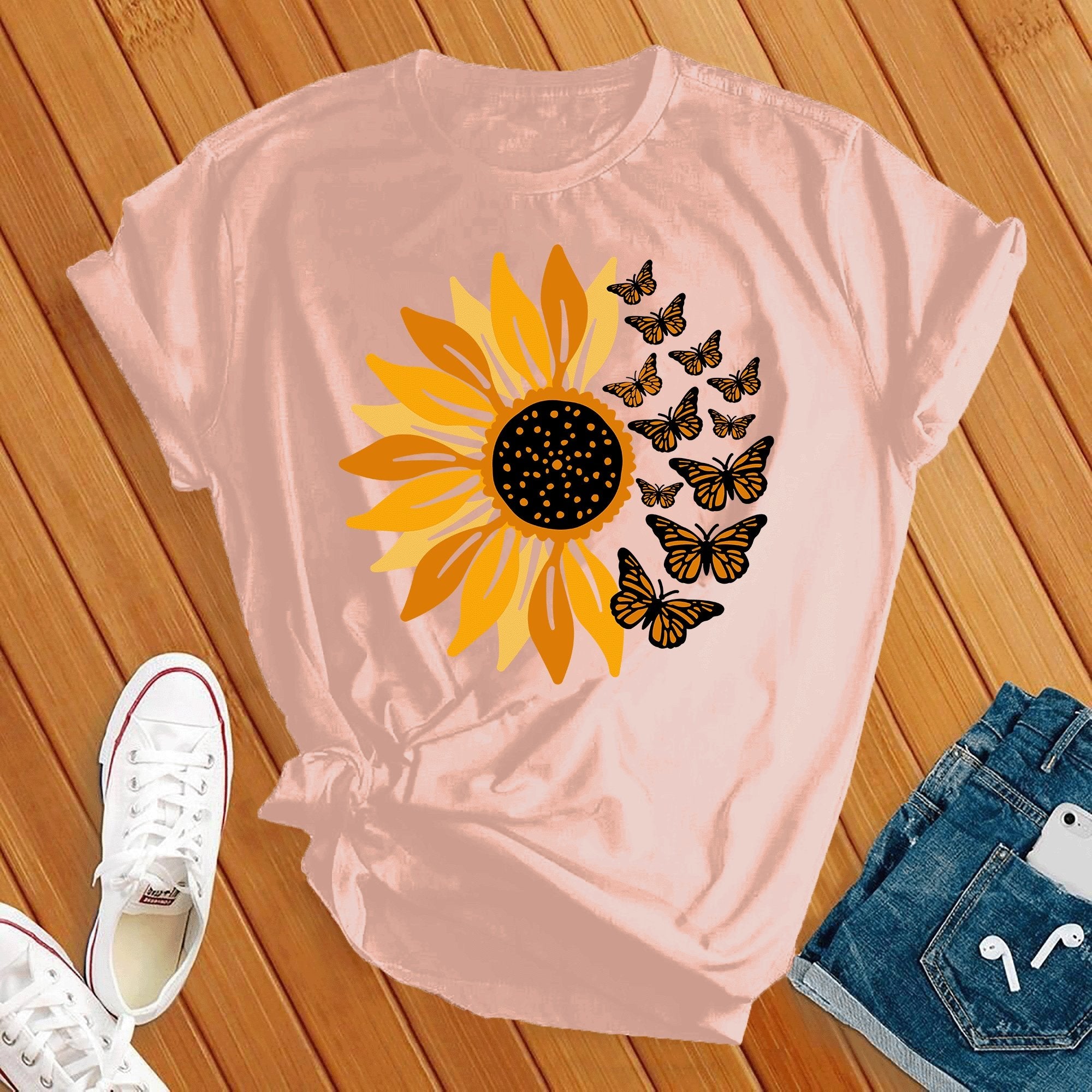 Sunflower Butterflies Tee - Love Tees