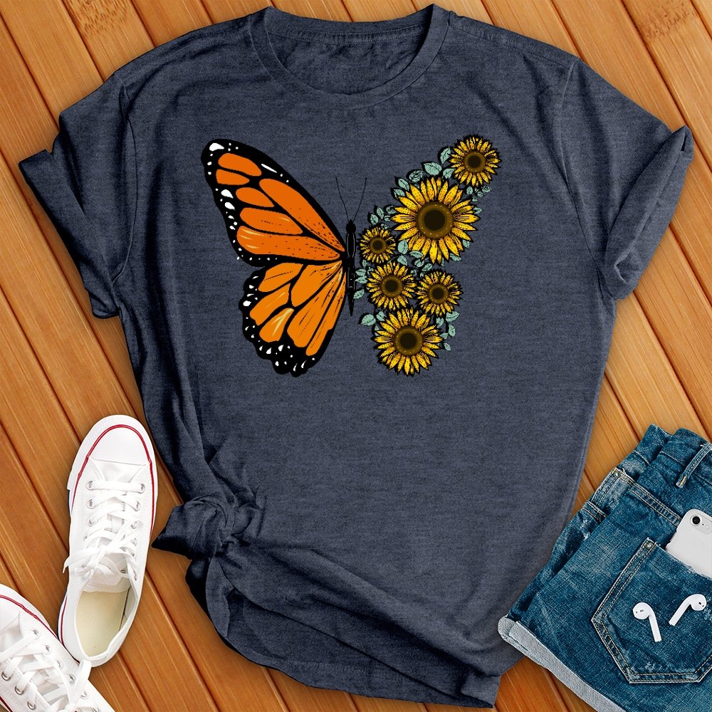 Sunflowers and Butterfly T- Shirt - Love Tees