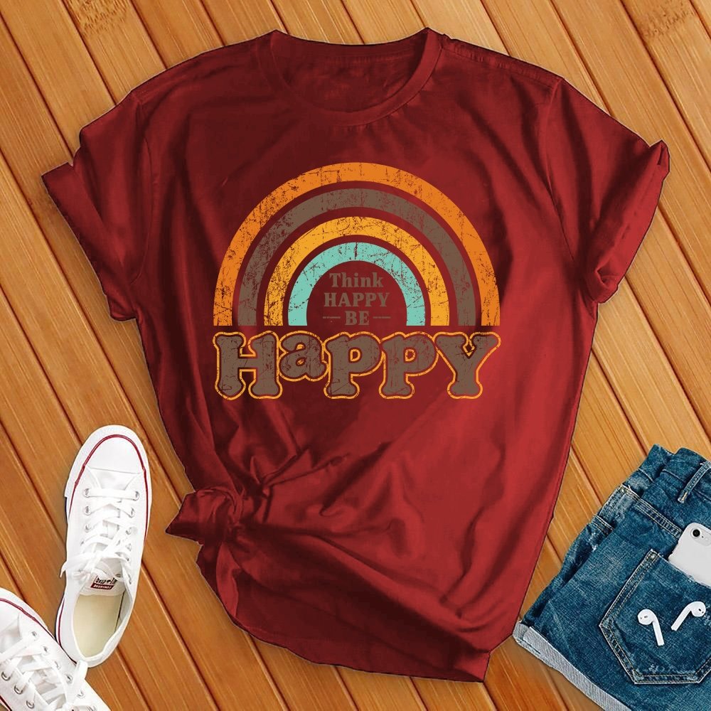 Think Happy, Be Happy Rainbow Tee - Love Tees