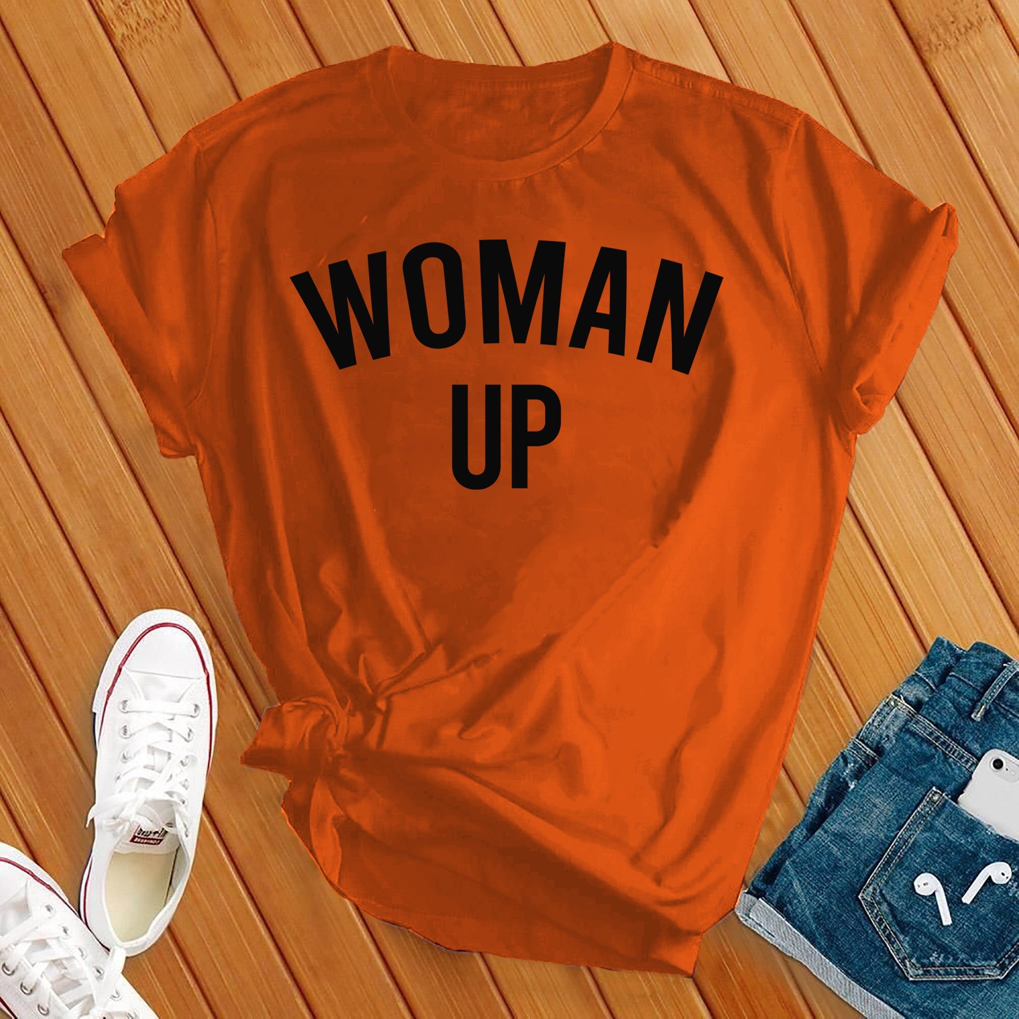 Woman Up Black Tee - Love Tees