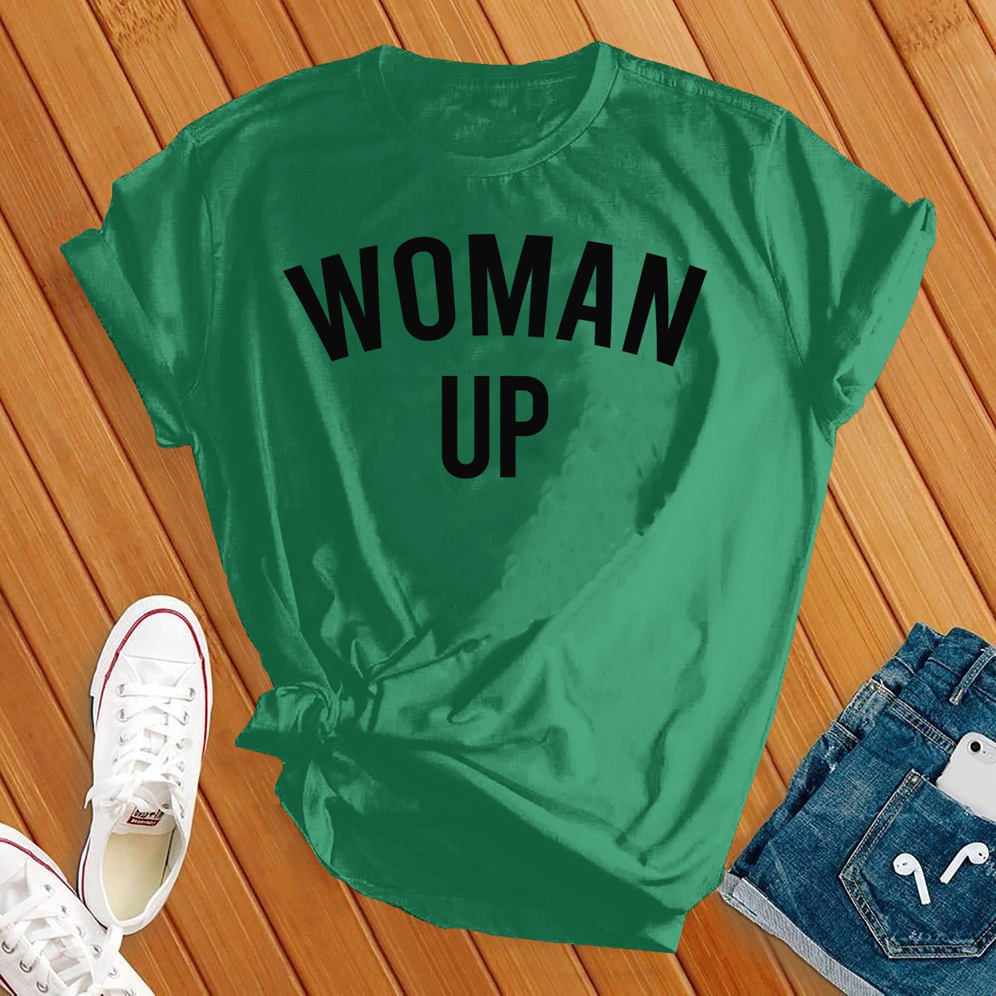 Woman Up Black Tee - Love Tees