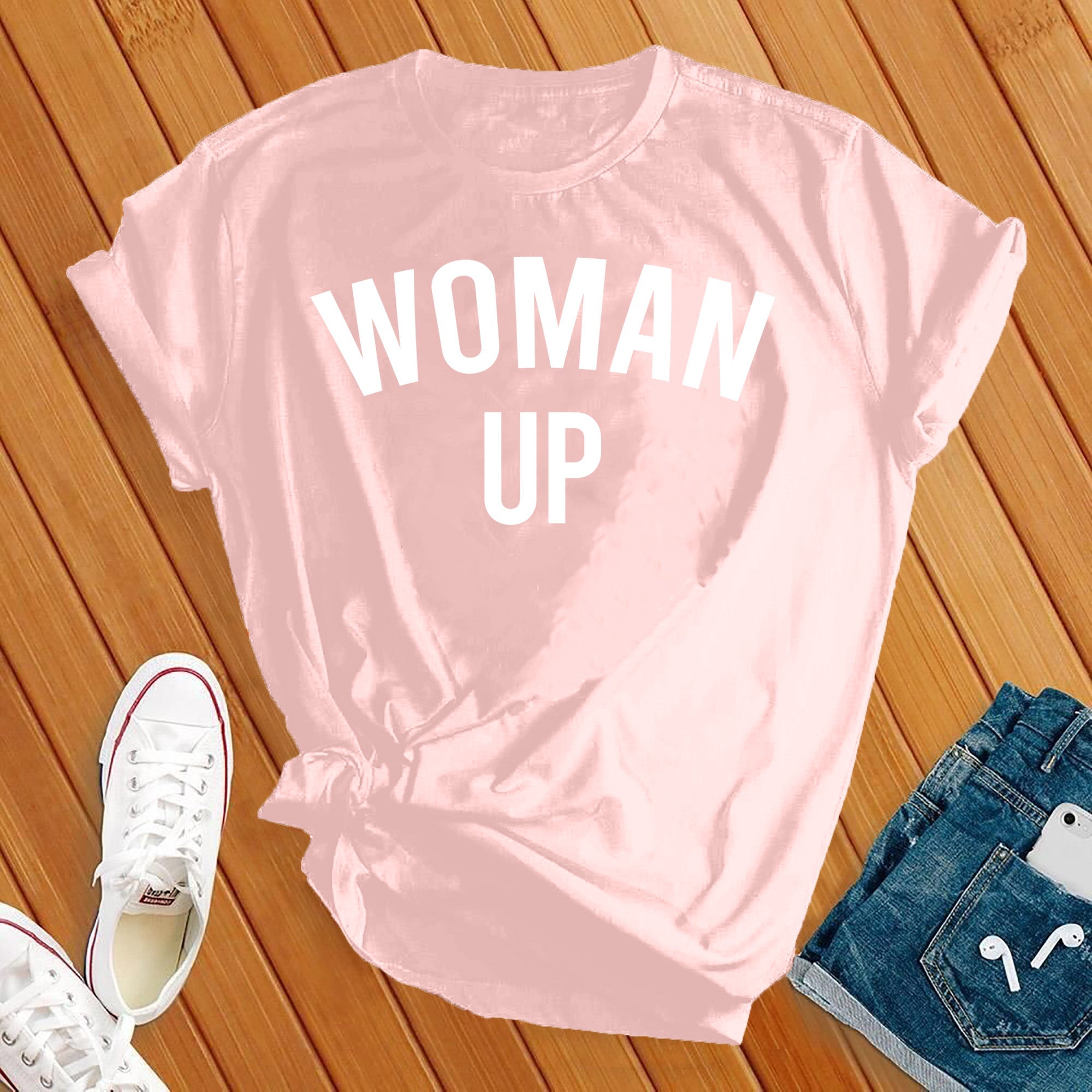 Woman Up White Tee - Love Tees